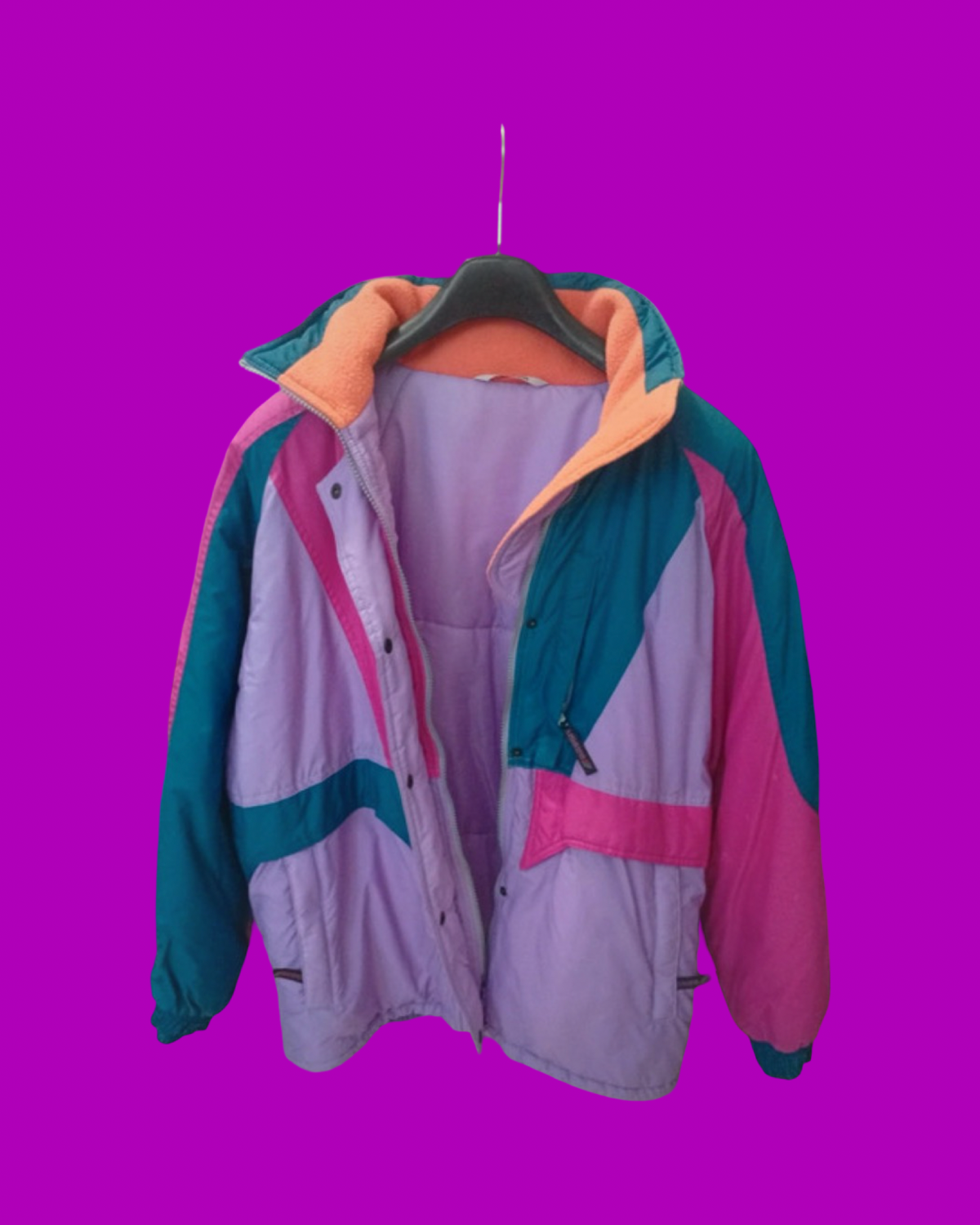 Vintage Multicolor Fantasy 90's Rare Snow Jacket Woman Size XL