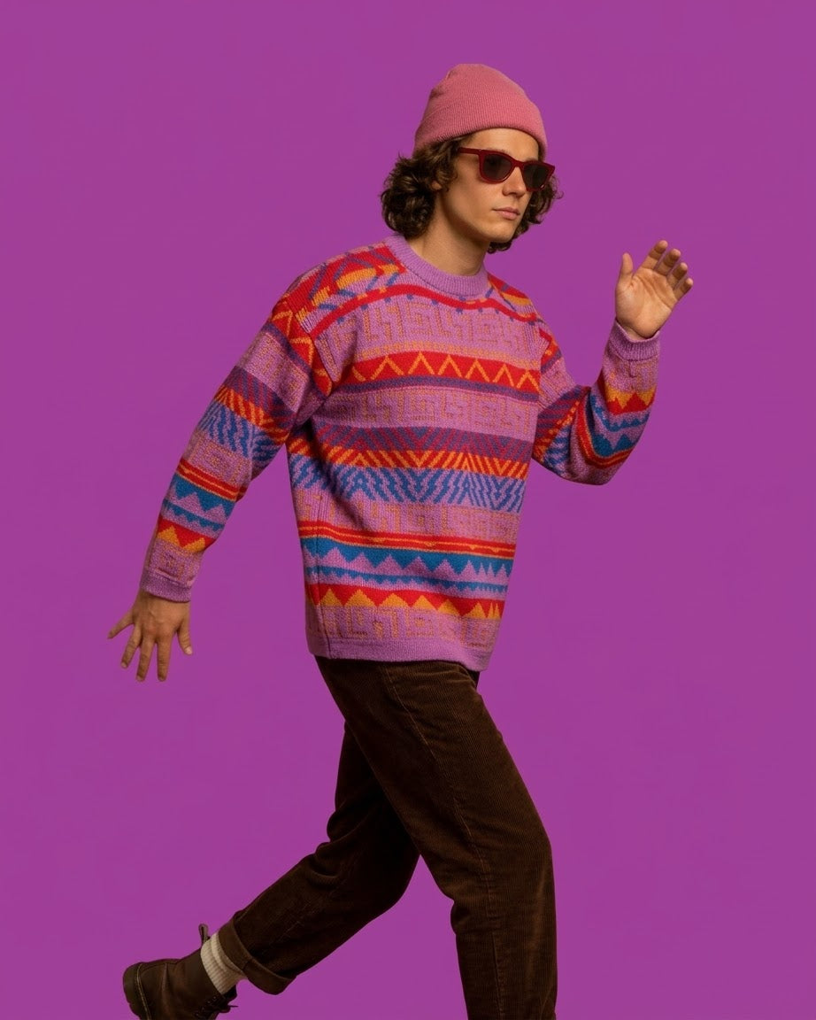 Vintage Multicolor Fantasy 90's Sweater Woman Size S