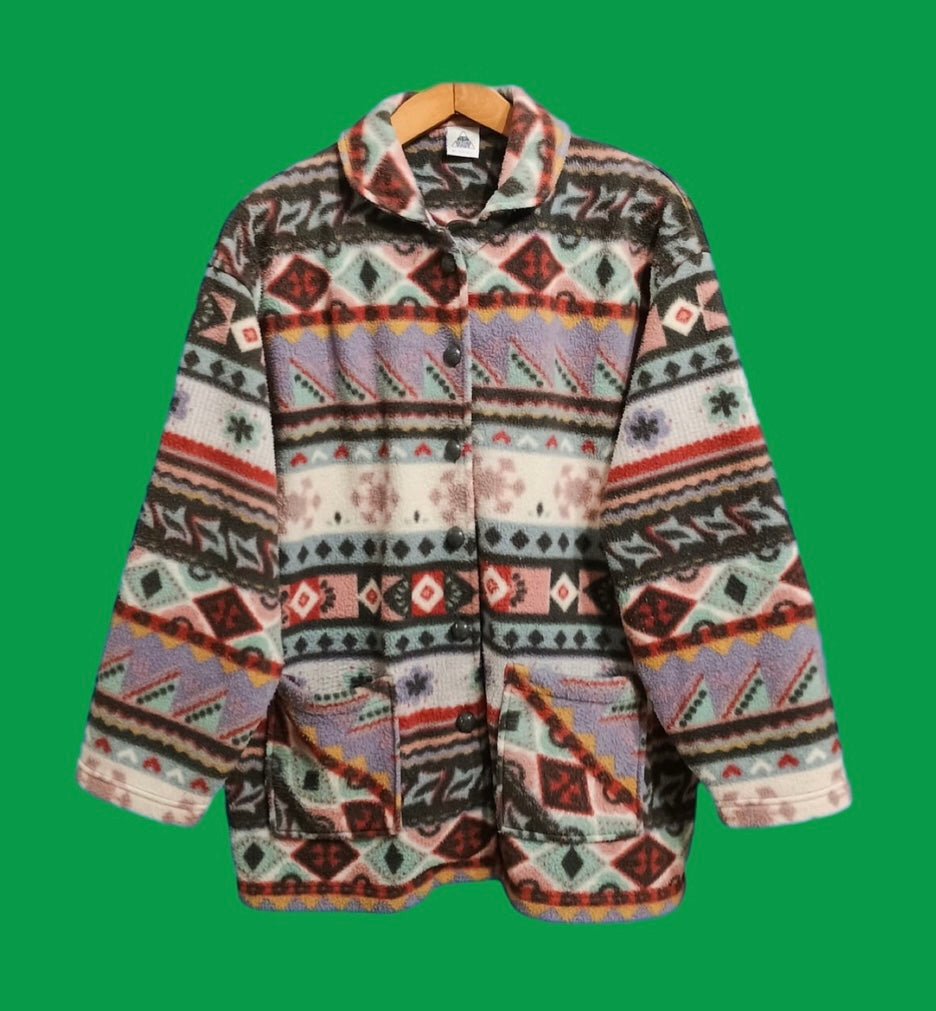 Sweatshirt Vintage Multicolor A Fantasia Anni 90 Unisex Size L