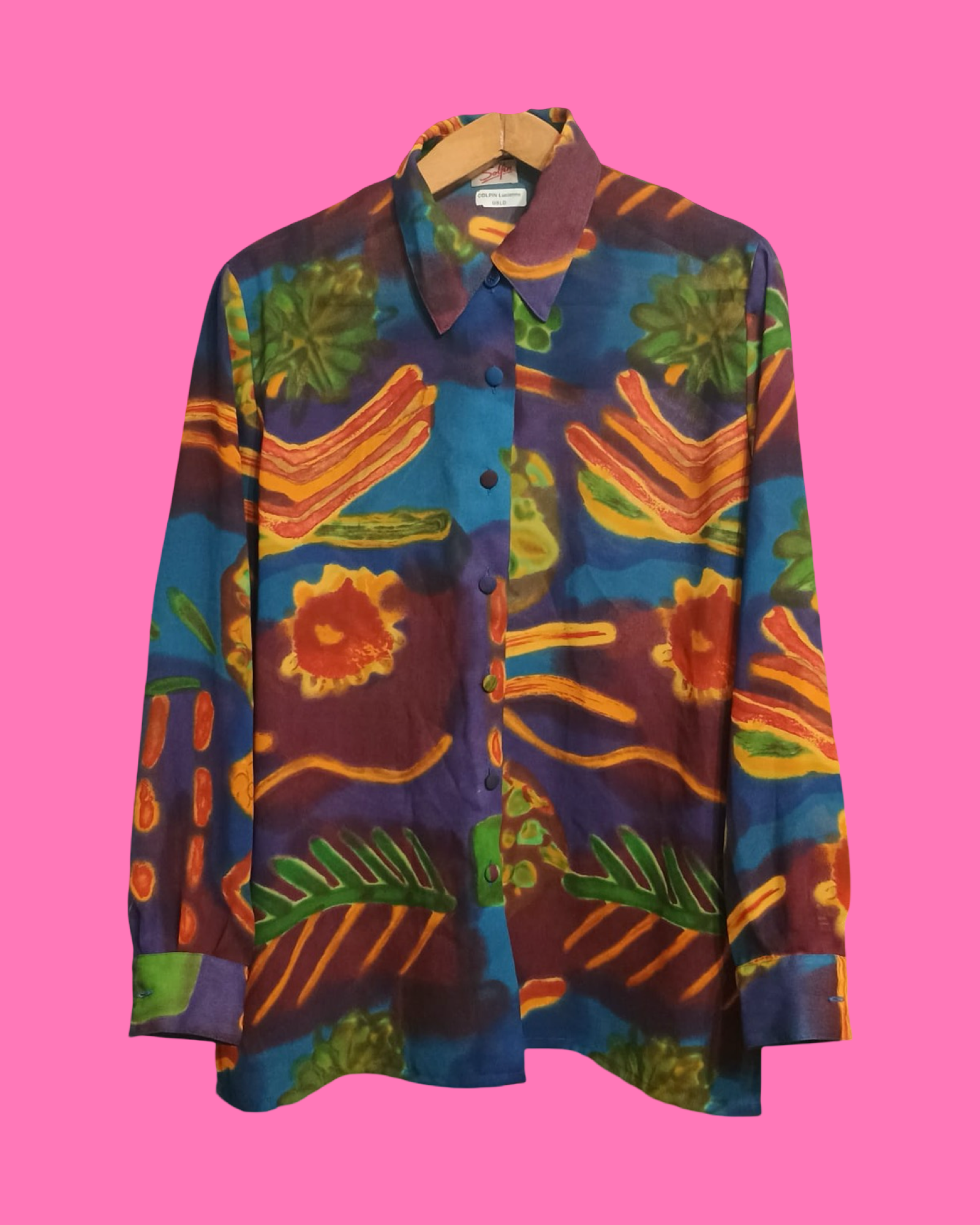 Vintage Multicolor Fantasy 90's Shirt Woman Size L