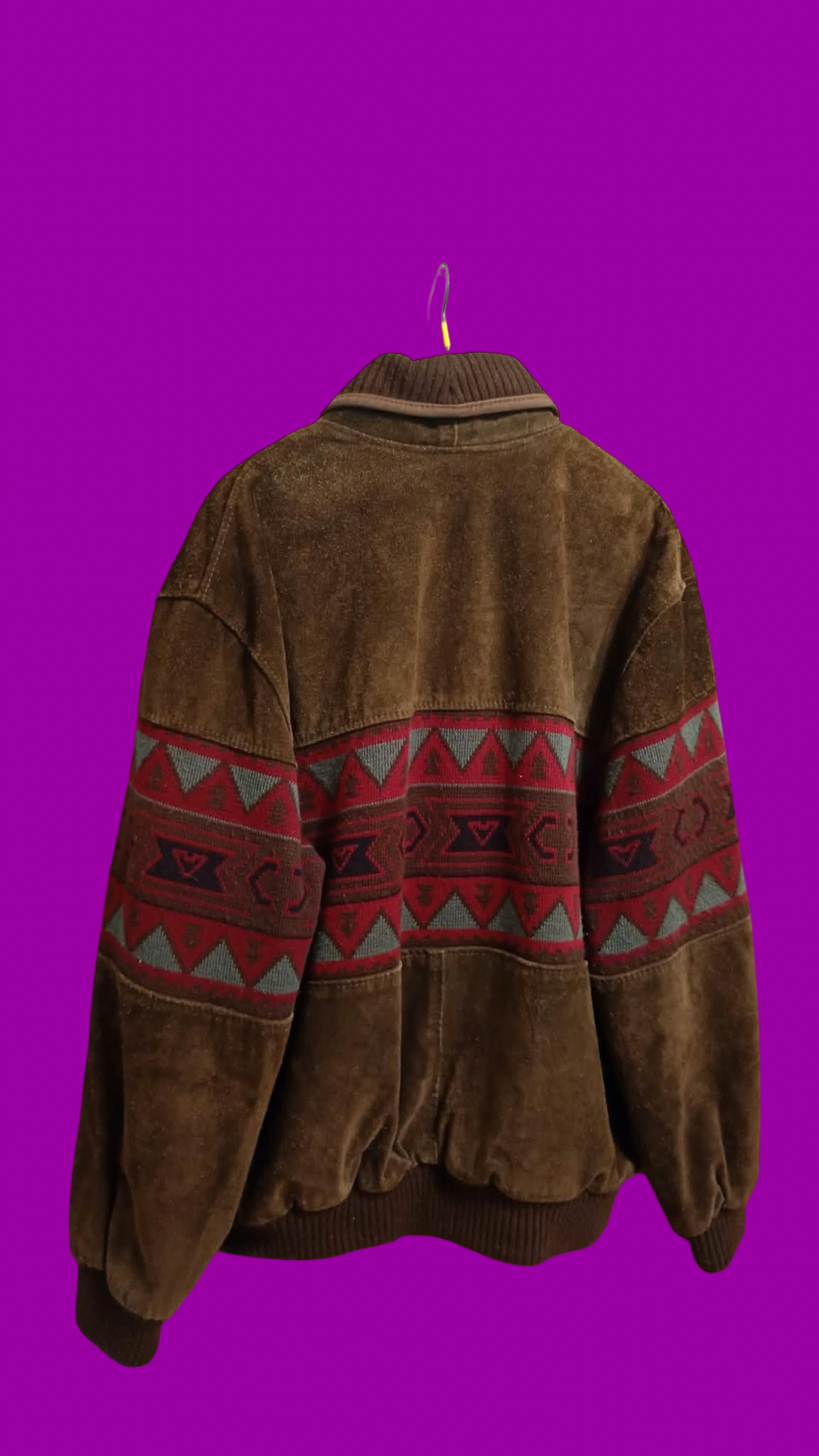 Vintage Brown 90's Leather Bomber Jacket Unisex Size L