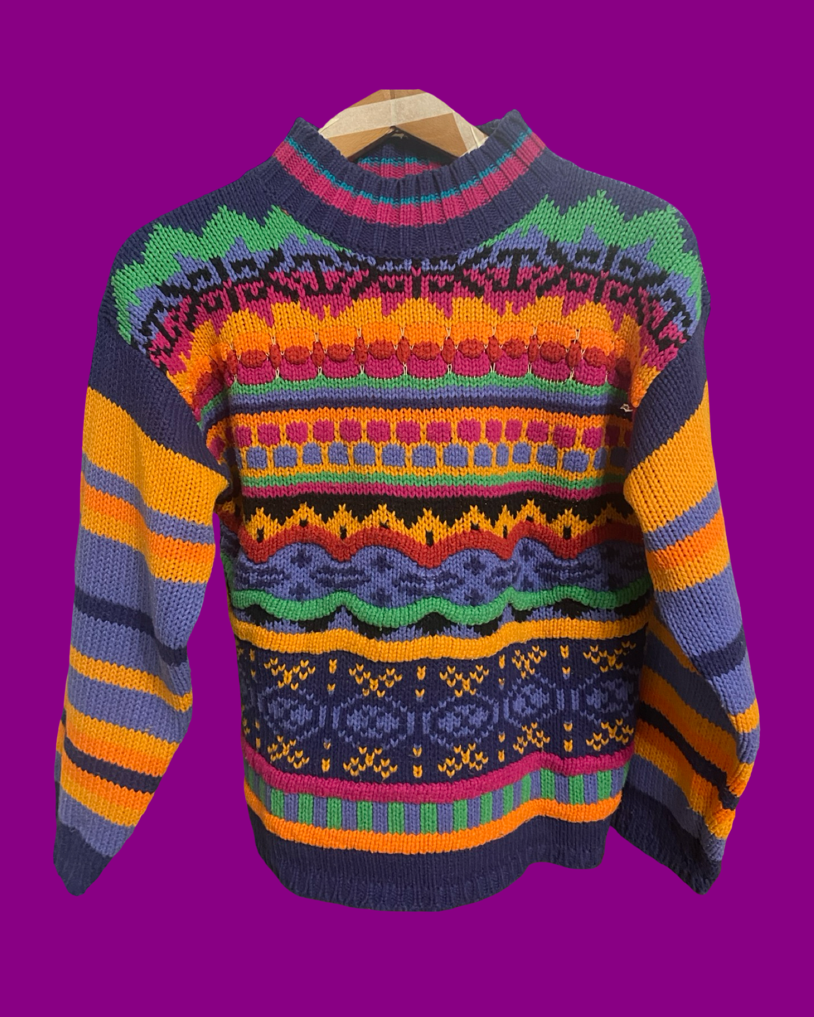Vintage Multicolor Fantasy 90's Sweater Woman Size M