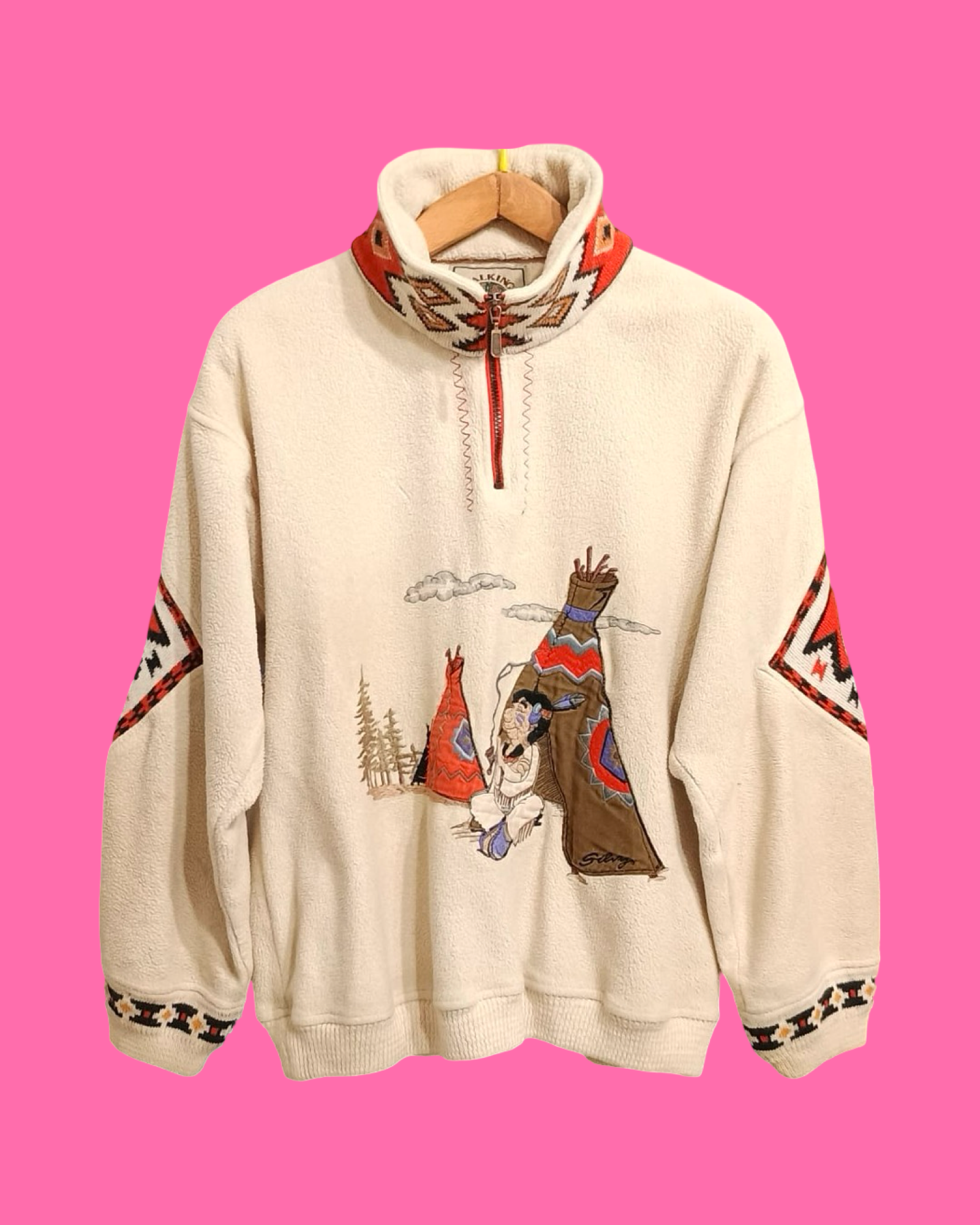 Vintage Multicolor Fantasy 90's Fleece Unisex Size L