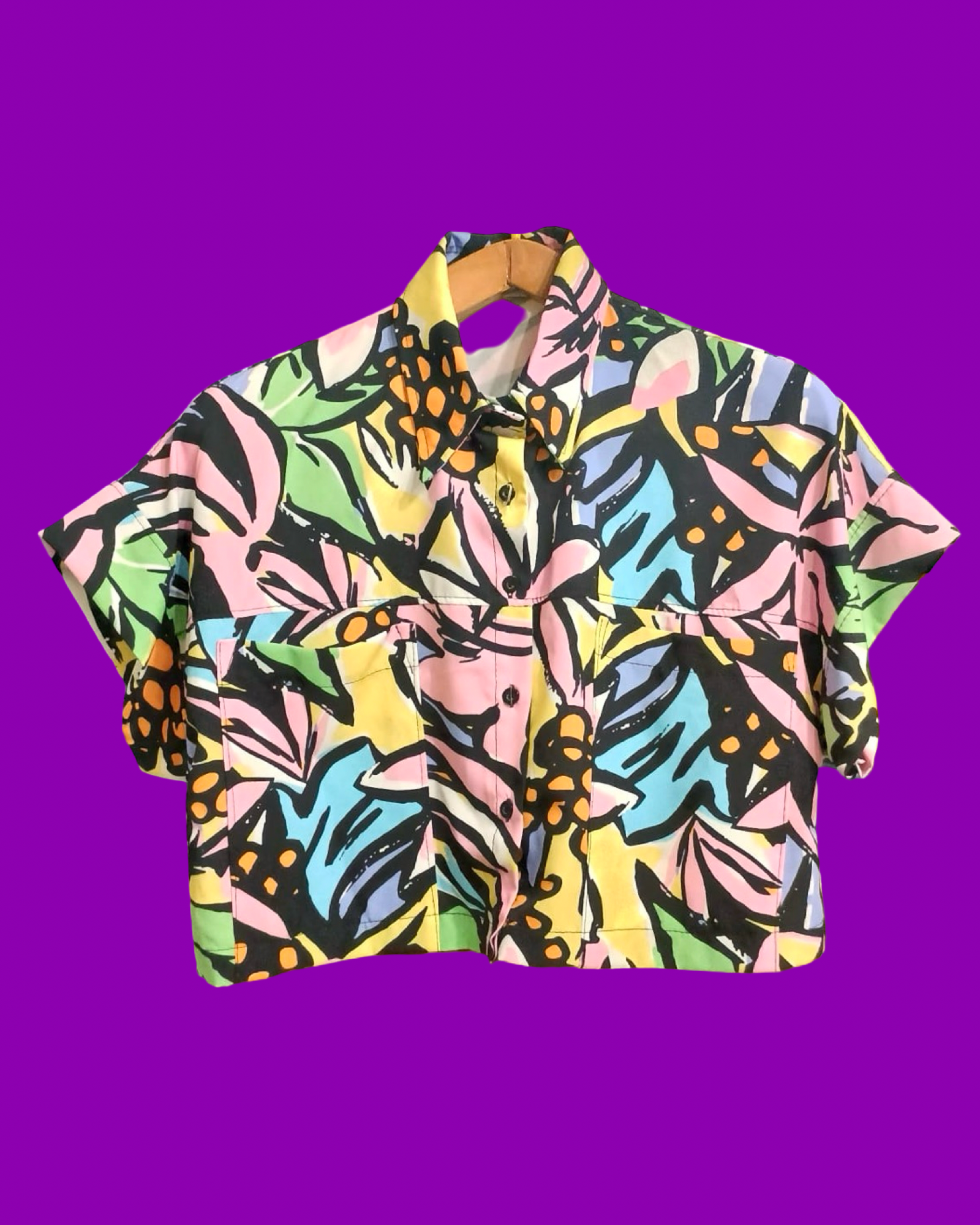 Vintage Style Multicolor Fantasy Shirt Woman Size S