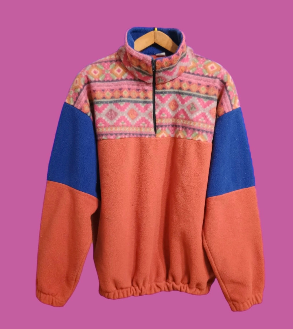 Sweatshirt Vintage Multicolor A Fantasia Anni 90 Unisex Size XL