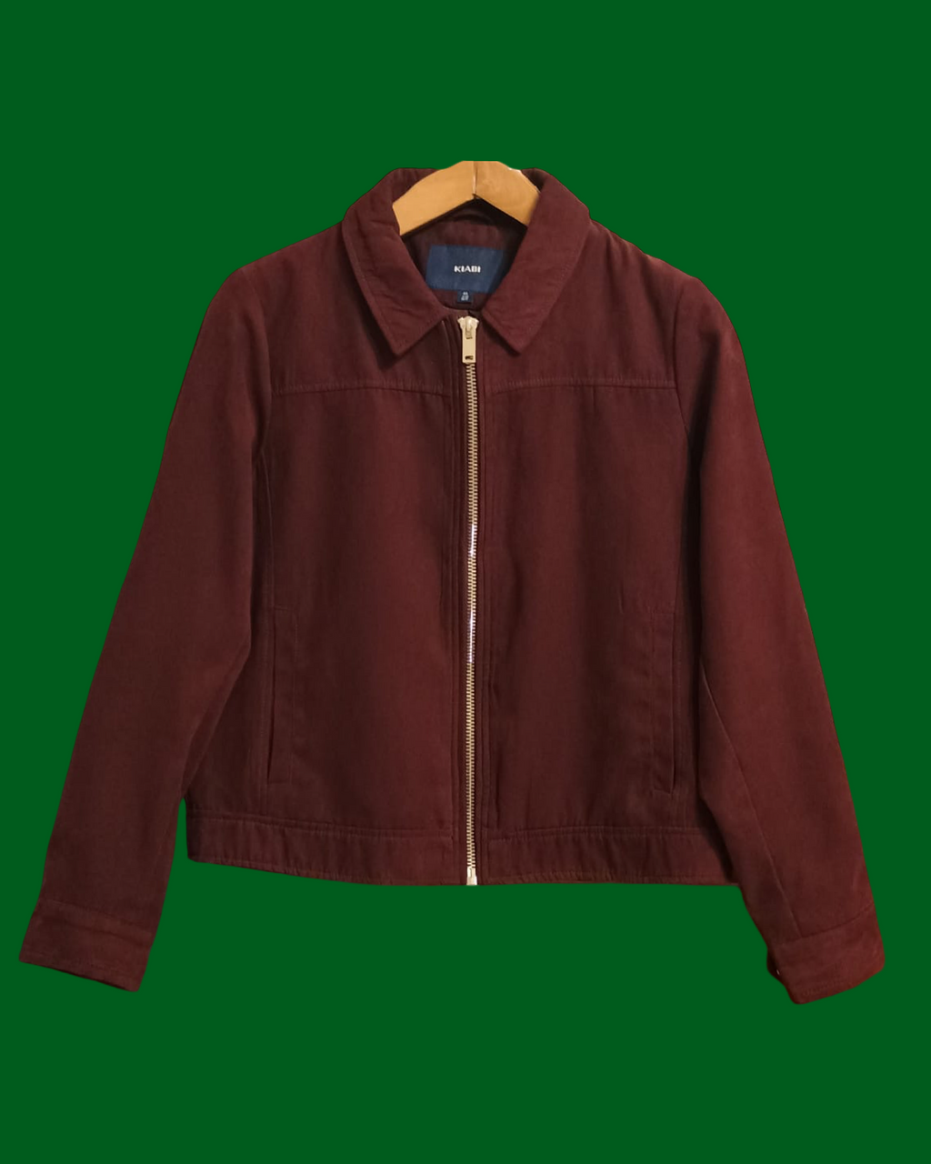 Vintage Brown Spring Camoscio Jacket Woman Size L