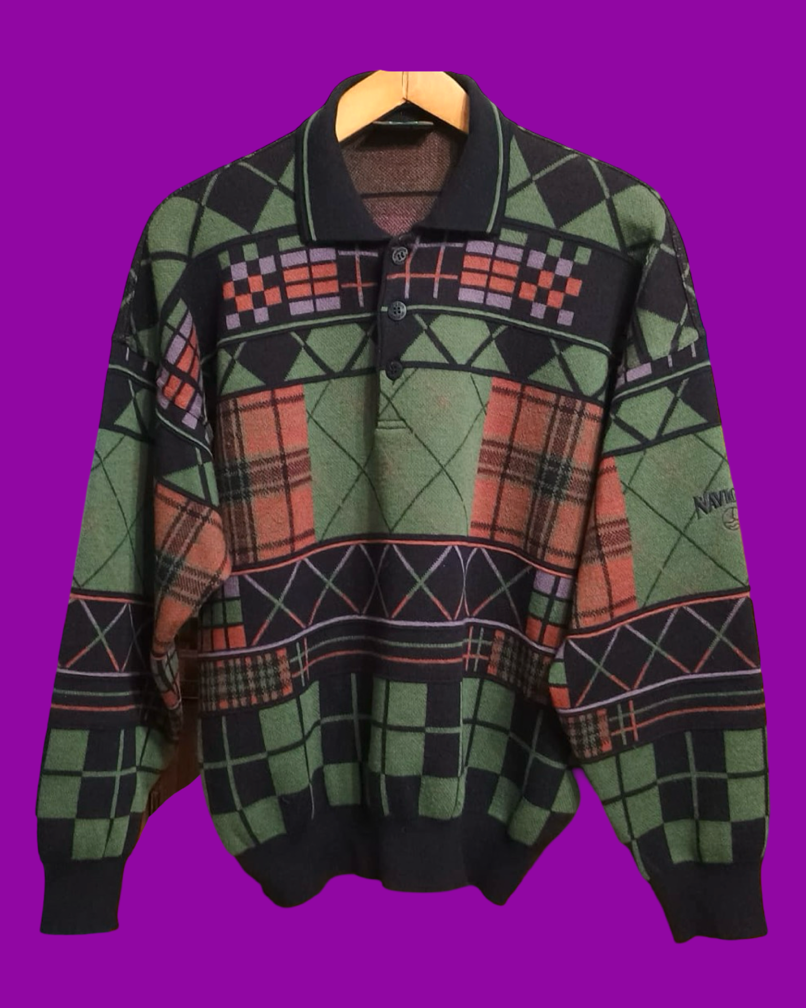 Vintage Multicolor Fantasy 90's Sweater Unisex Size M