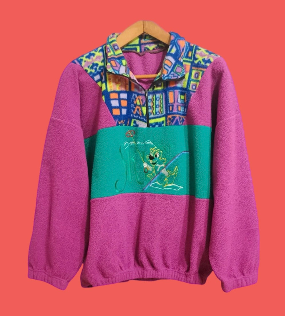 Sweatshirt Vintage Multicolor A Fantasia Anni 90 Unisex Size M
