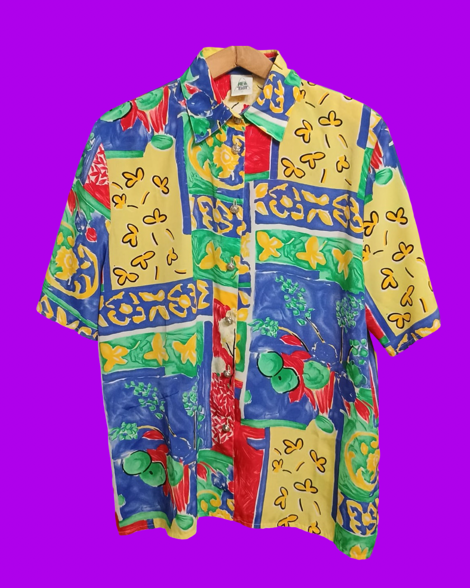 Vintage Multicolor Fantasy 90's Shirt Woman Size L