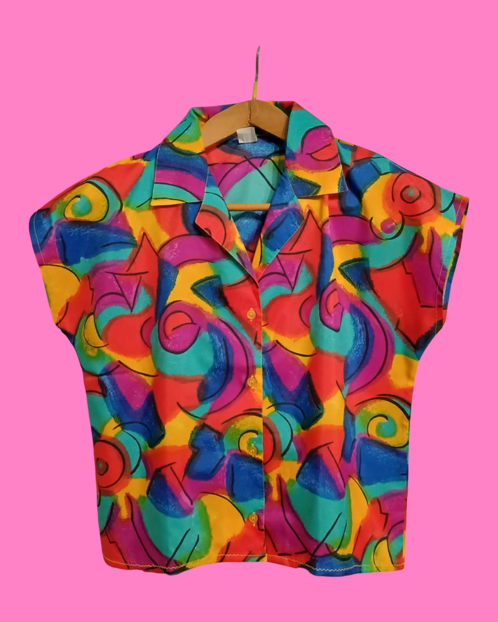 Vintage Multicolor Fantasy 90's Shirt Woman Size S