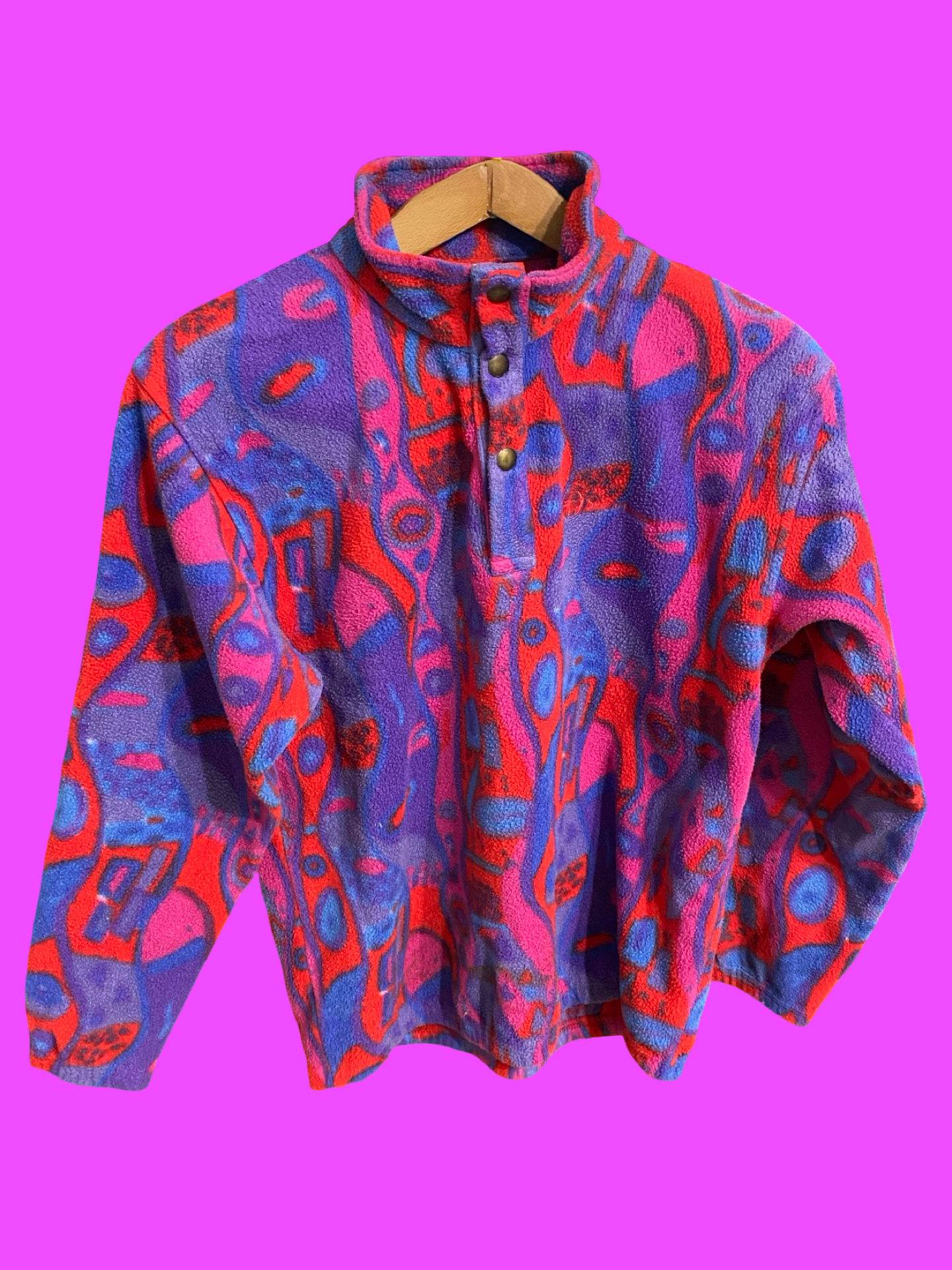 Vintage Multicolor Fantasy 90's Sergio Tacchini Fleece Woman Size M