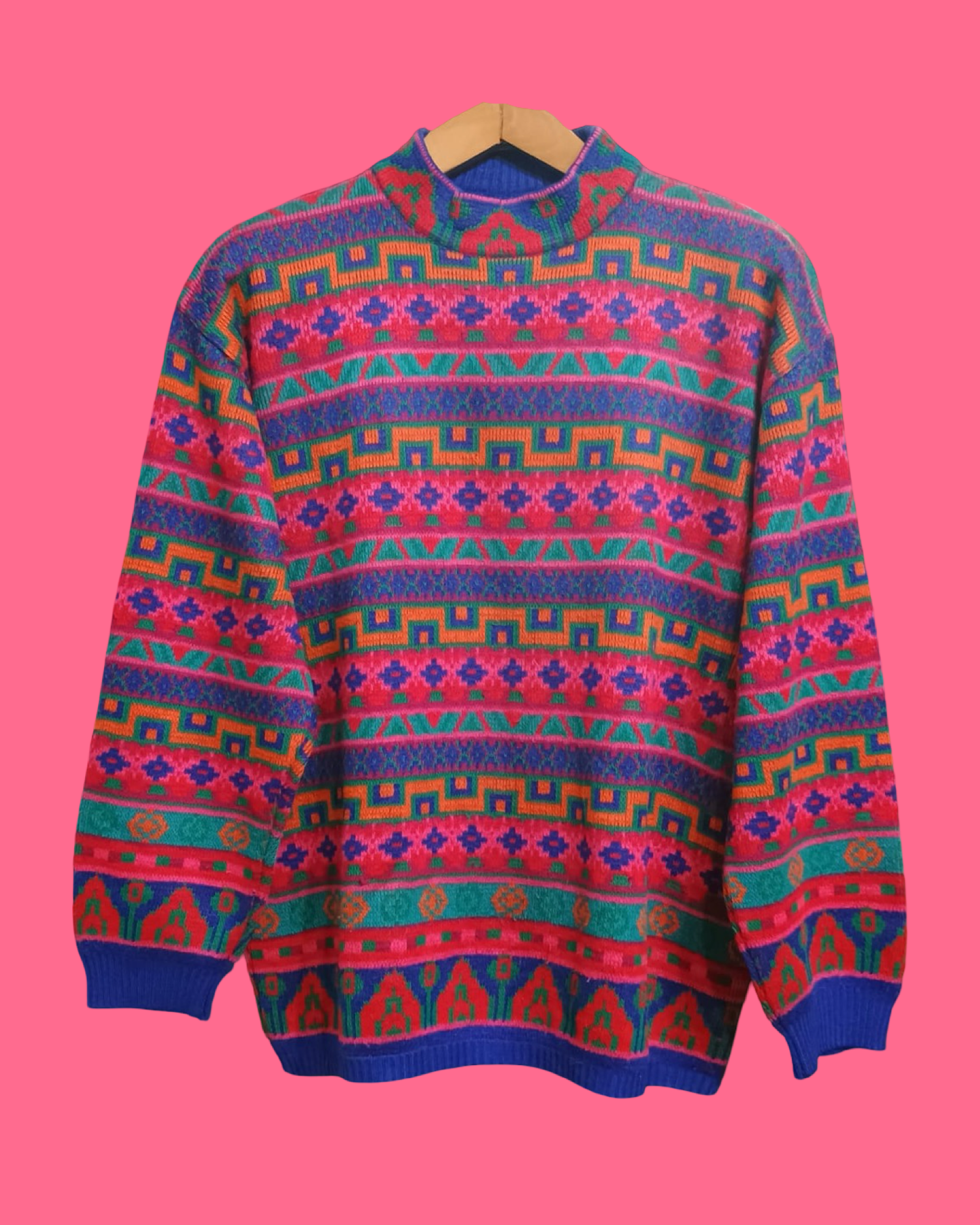 Vintage Multicolor Fantasy 90's Sweater Woman Size M