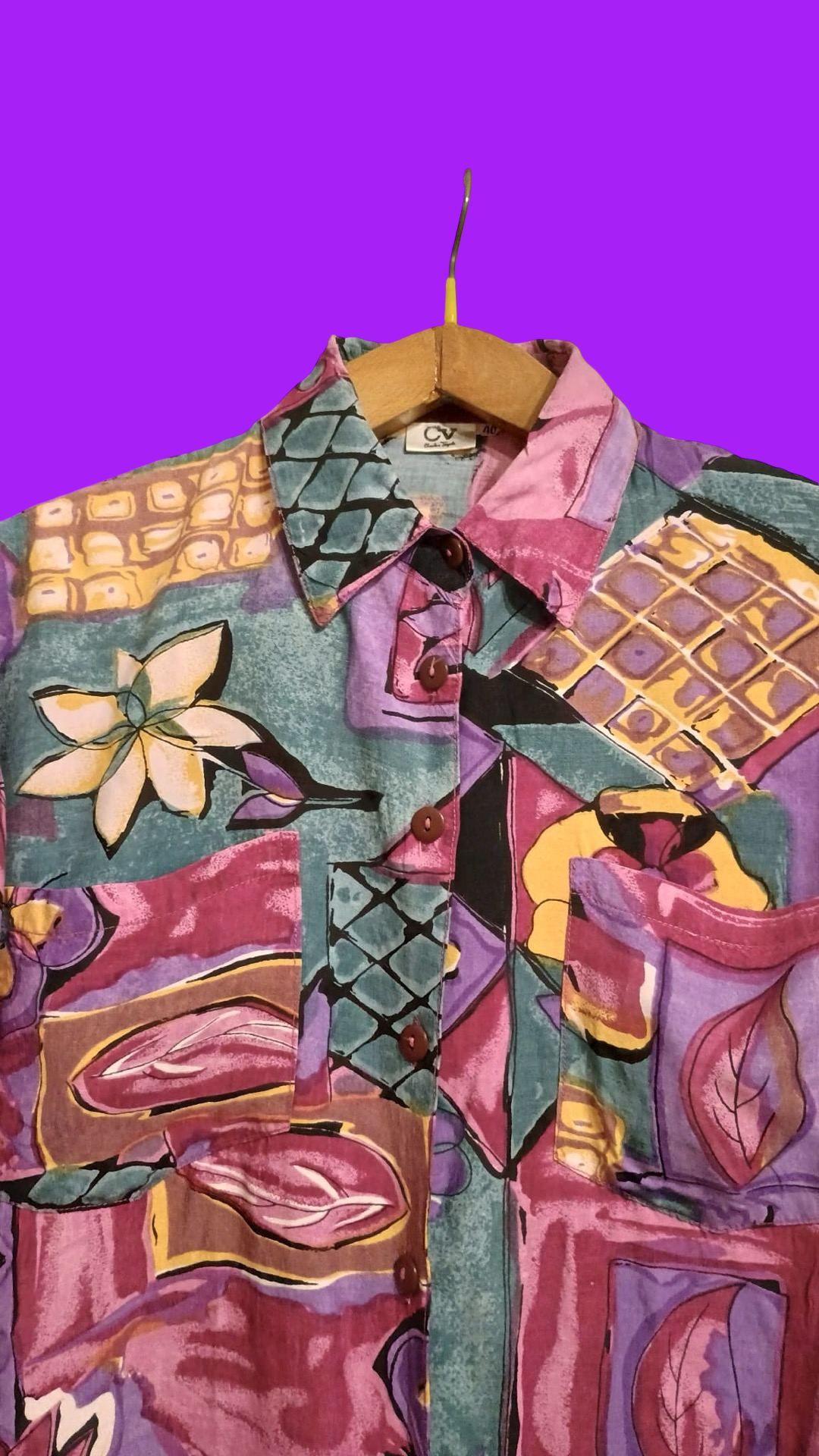 Vintage Multicolor Fantasy 90's Shirt Woman Size M