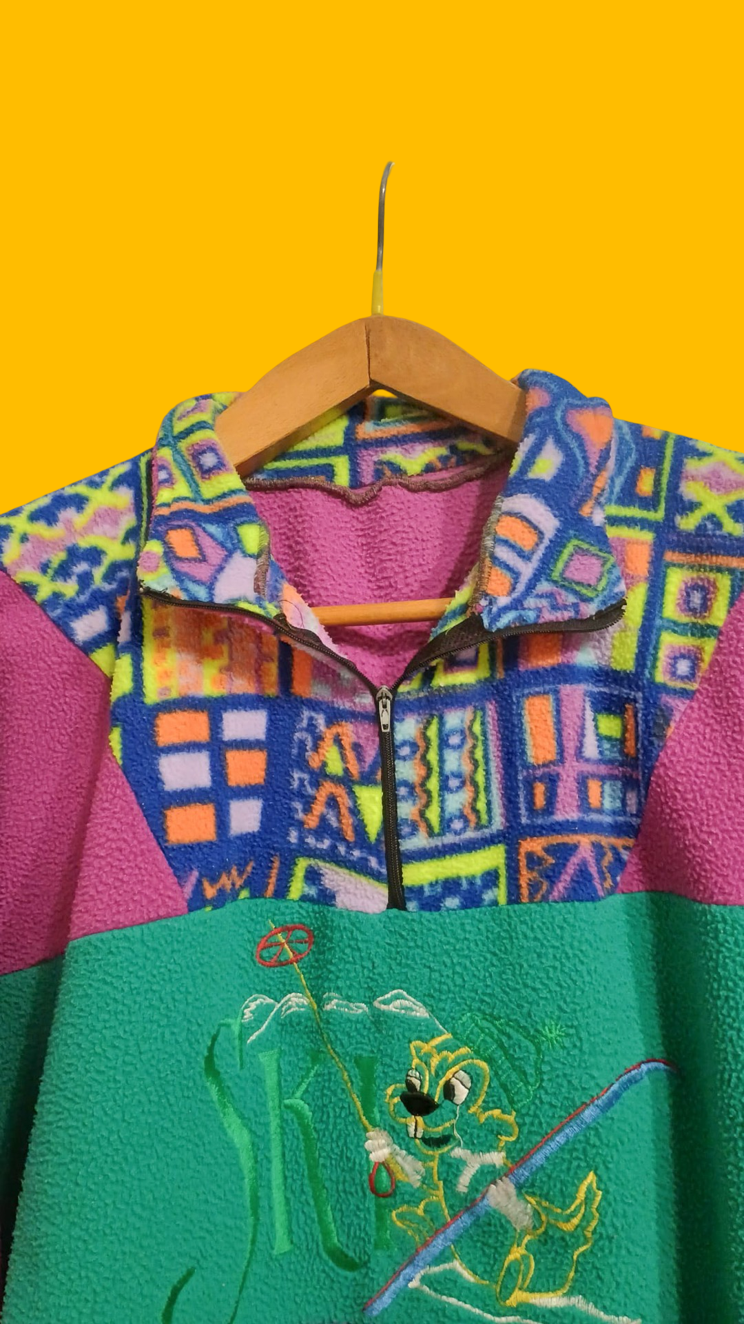 Sweatshirt Vintage Multicolor A Fantasia Anni 90 Unisex Size M