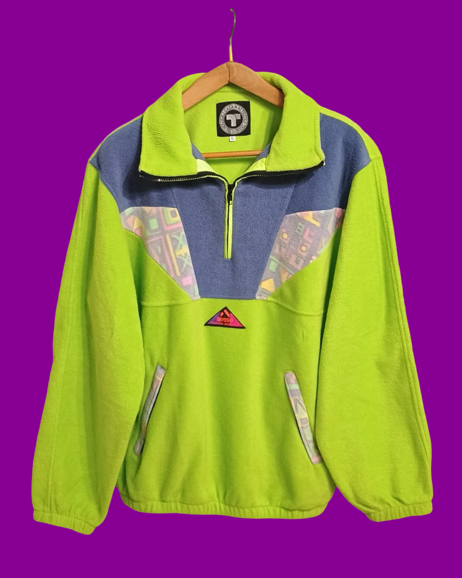 Vintage Multicolor Fantasy 90's Aesse Fleece Unisex Size L