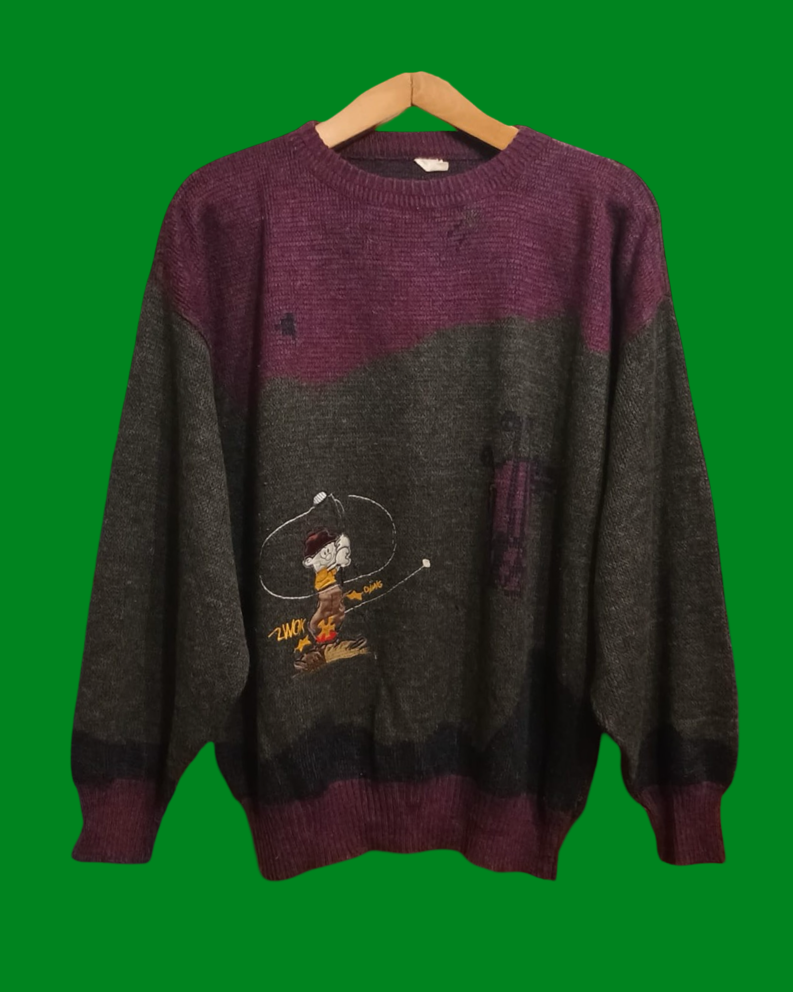Vintage Multicolor Fantasy 90's Sweater Unisex Size L