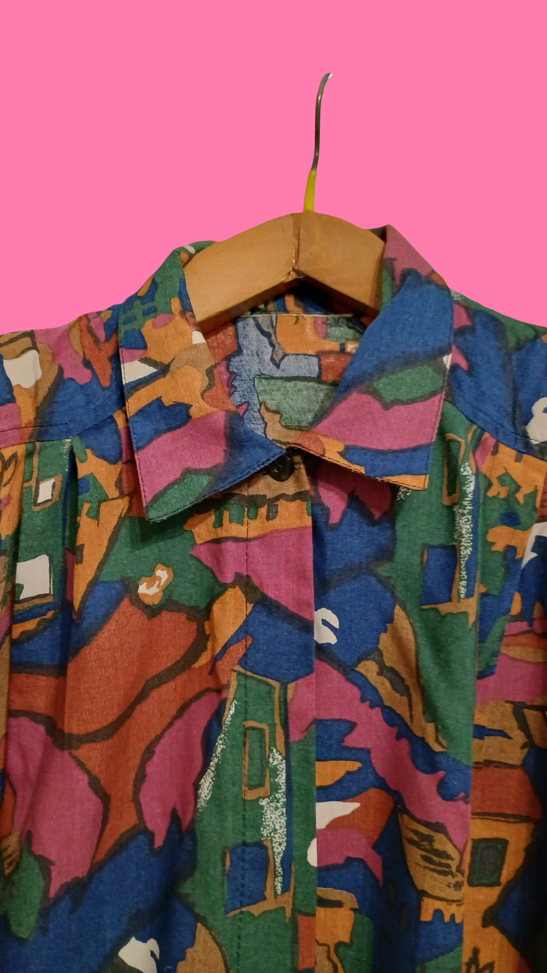 Vintage Multicolor Fantasy 90's Spring Shirt Woman Size M