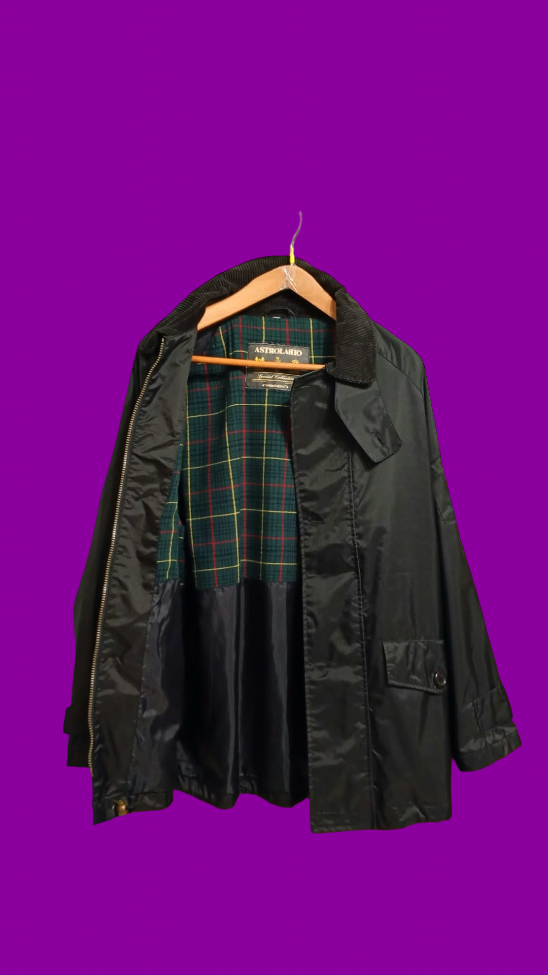 Vintage Black Multi 90's impermeabile Unisex Size L