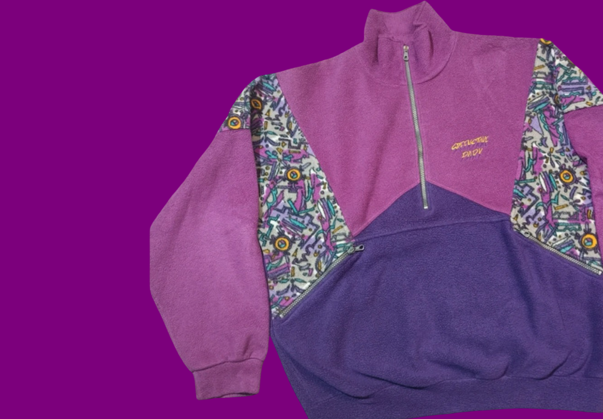 Vintage Multicolor Fantasy 90's Fleece Unisex Size L