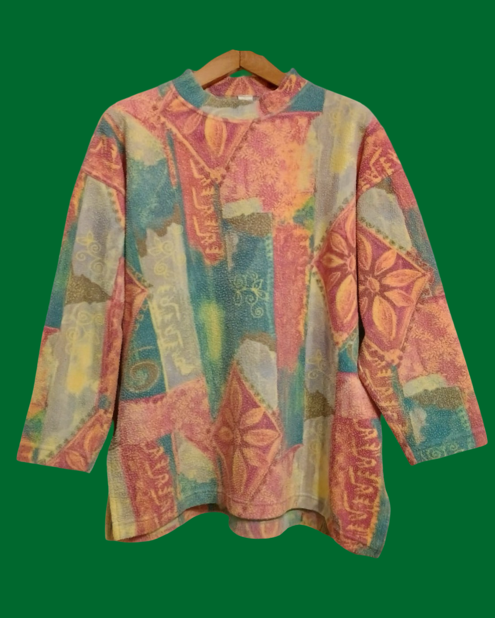 Vintage Multicolor Fantasy 90's Sweatshirt Woman Size L