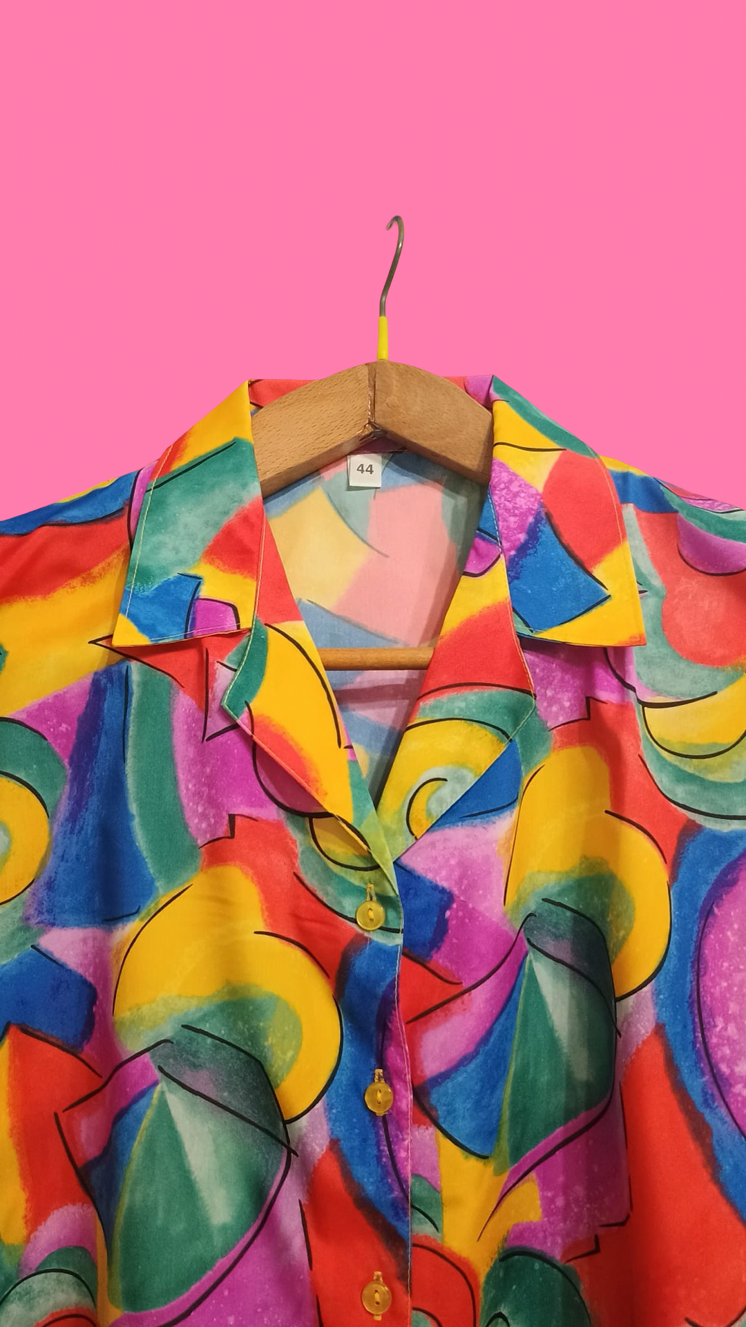 Vintage Multicolor Fantasy 90's Spring Shirt Woman Size S