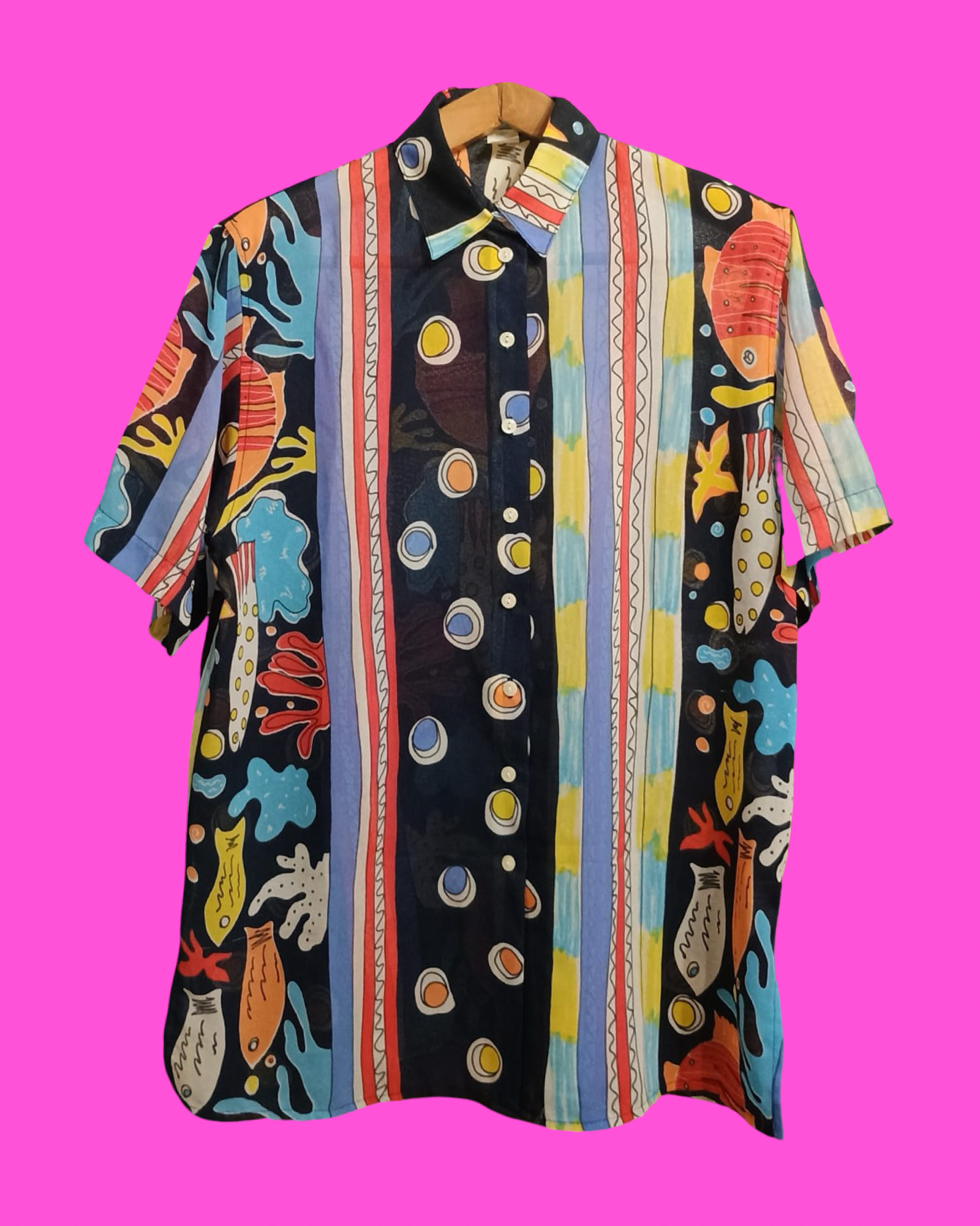 Vintage Multicolor Fantasy 90's Shirt Woman Size M