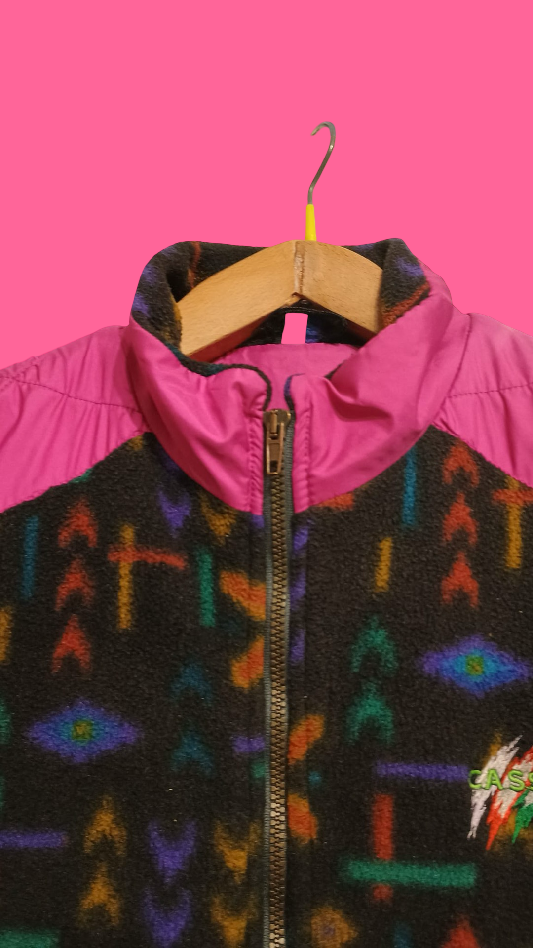 Vintage Multicolor Fantasy 90's Fleece Gilet Unisex Size M