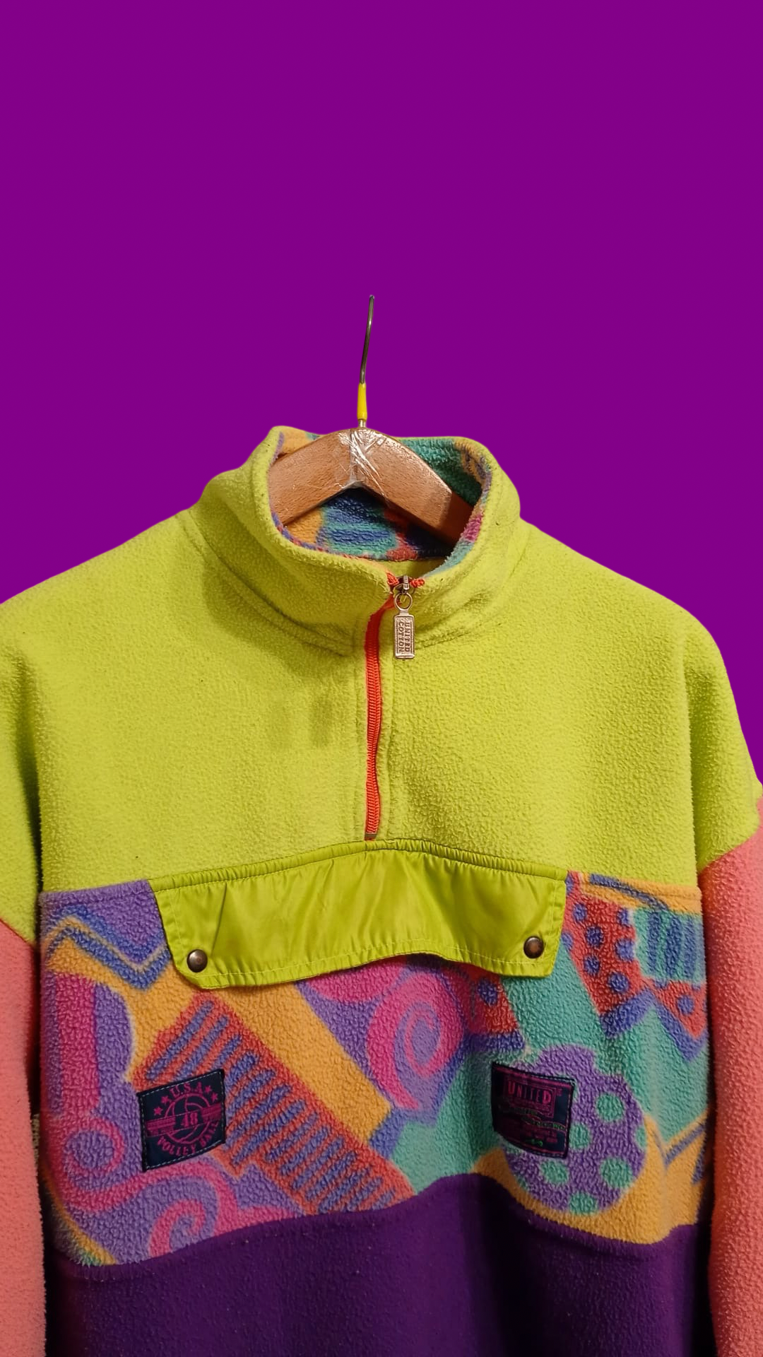 Vintage Multicolor Fantasy 90's Rare Fleece Unisex Size L