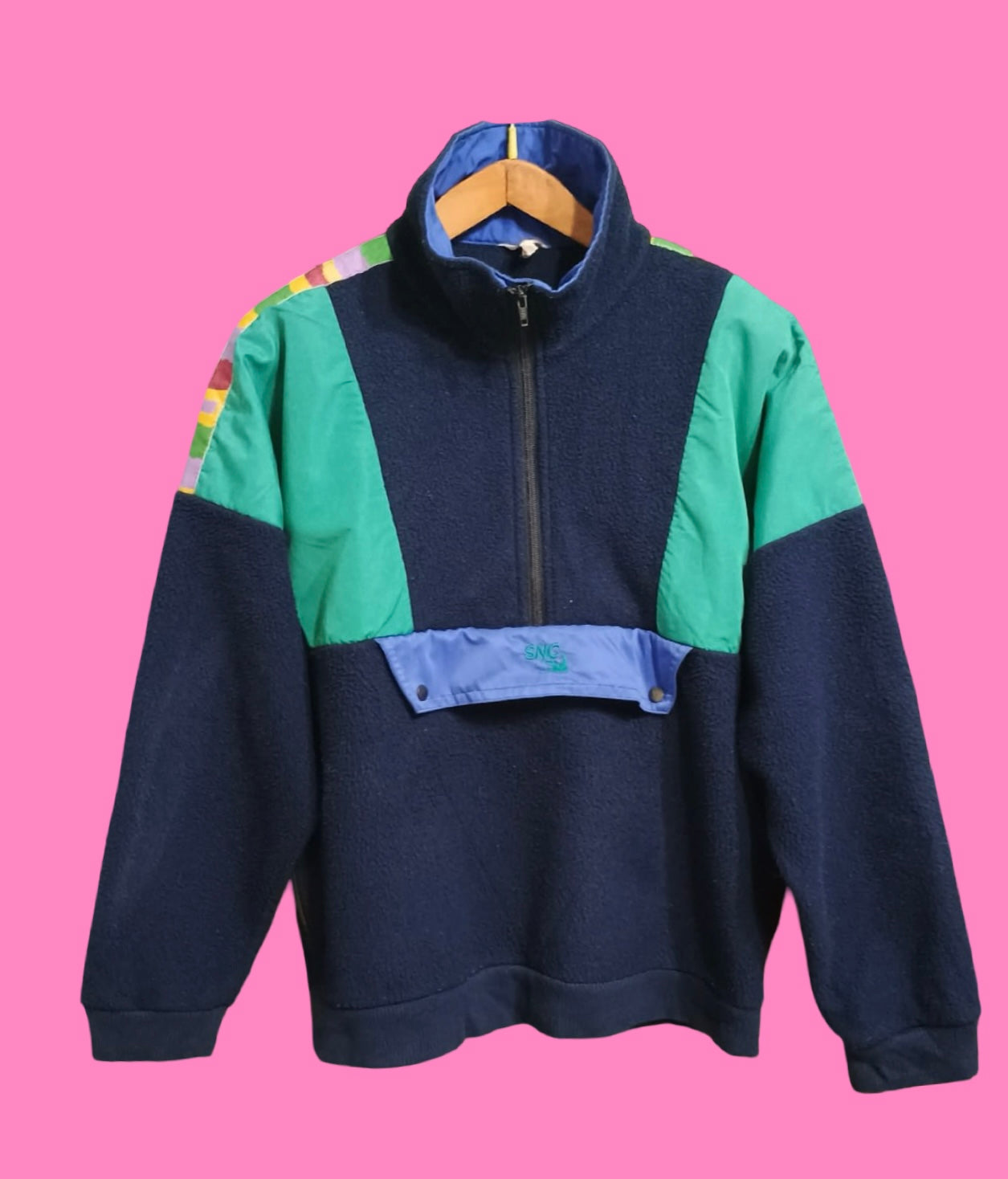 Sweatshirt Vintage Multicolor A Fantasia Anni 90 Unisex Size L
