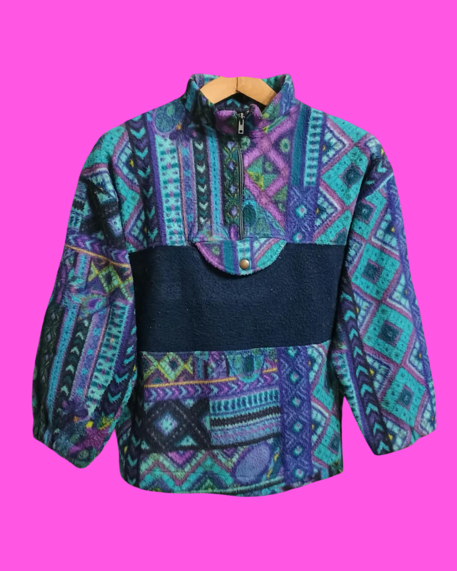 Vintage Multicolor Fantasy 90's Fleece Woman Size M