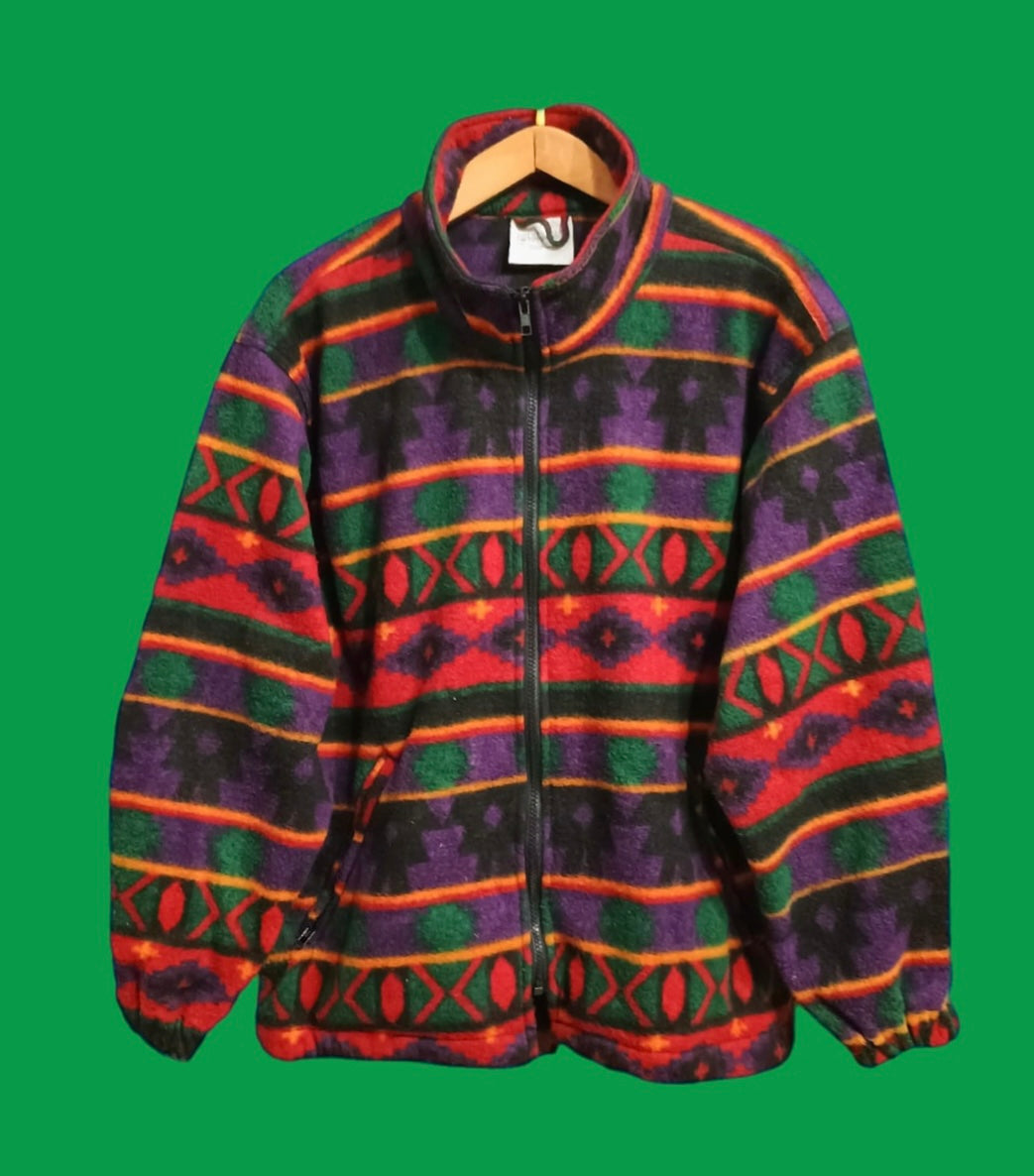 Sweatshirt Vintage Multicolor A Fantasia Anni 90 Unisex Size M