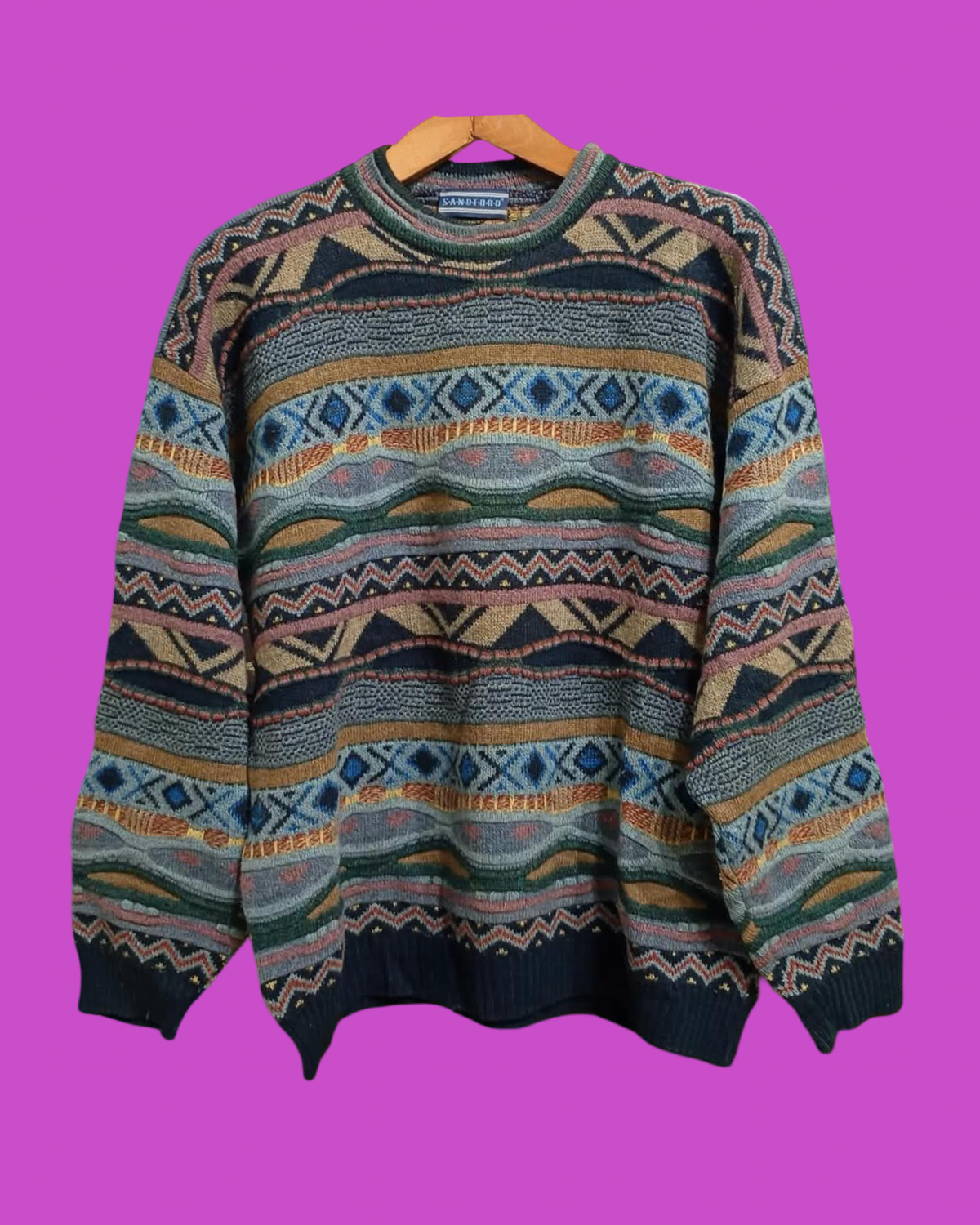 Vintage Multicolor Fantasy 90's Sweater Unisex Size L