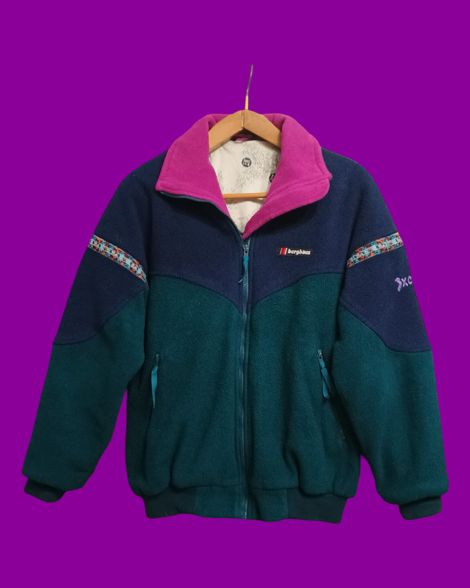Vintage Multicolor Fantasy 90's Fleece Jacket Unisex Size S