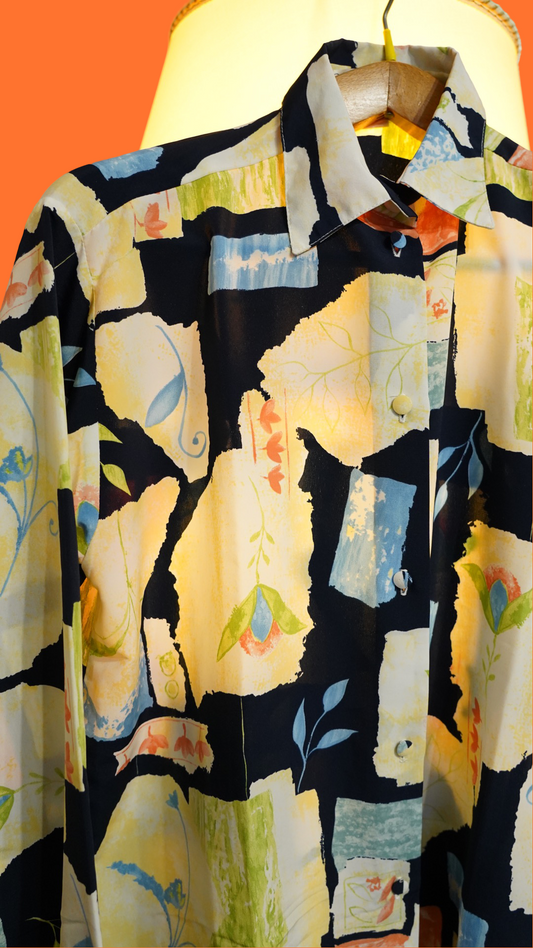 Vintage Multicolor Fantasy Shirt Woman Size M
