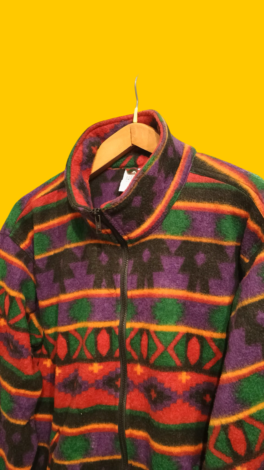 Sweatshirt Vintage Multicolor A Fantasia Anni 90 Unisex Size M