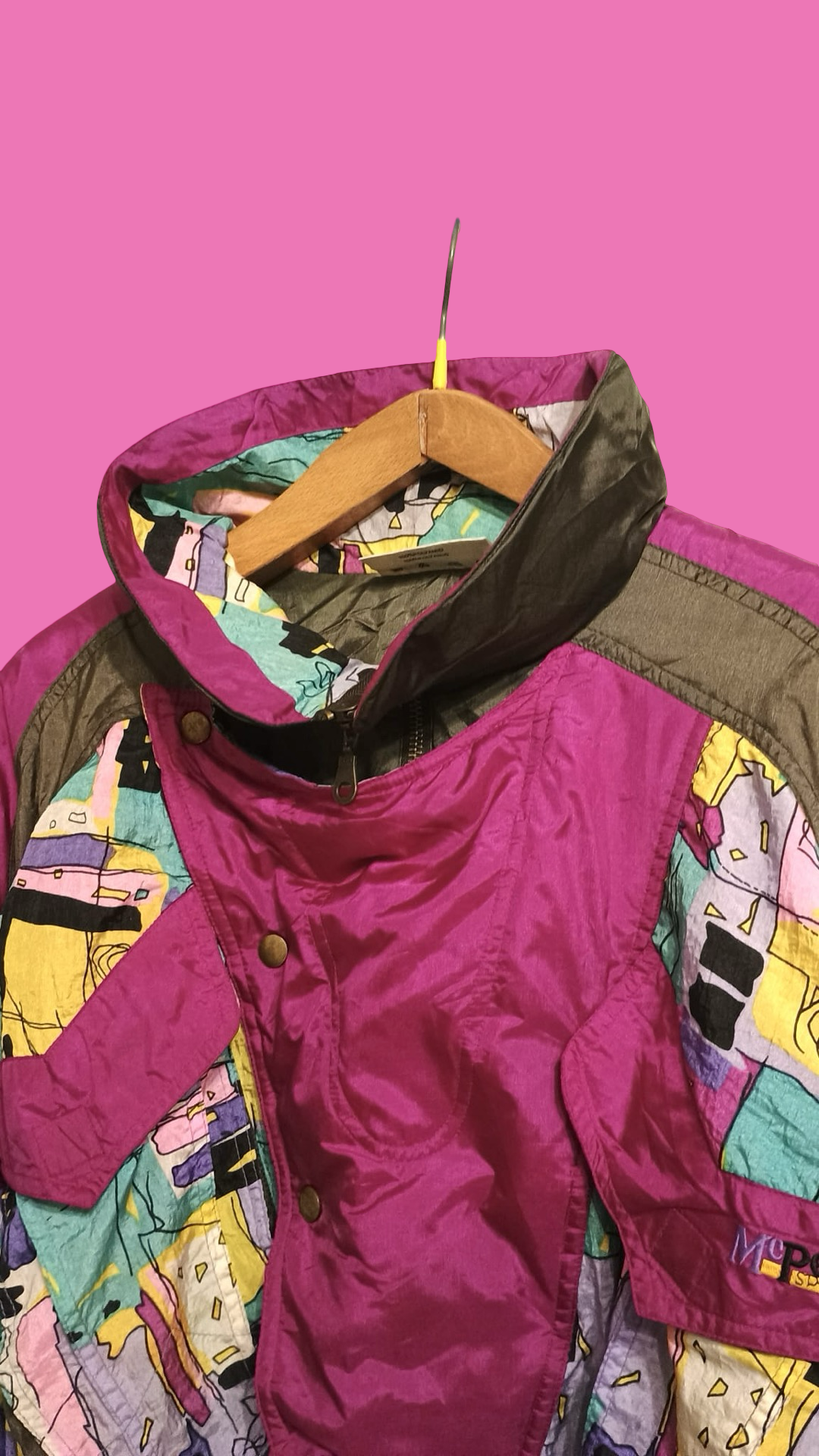 Vintage Multicolor Fantasy 90's Snow Jacket Woman Size XL