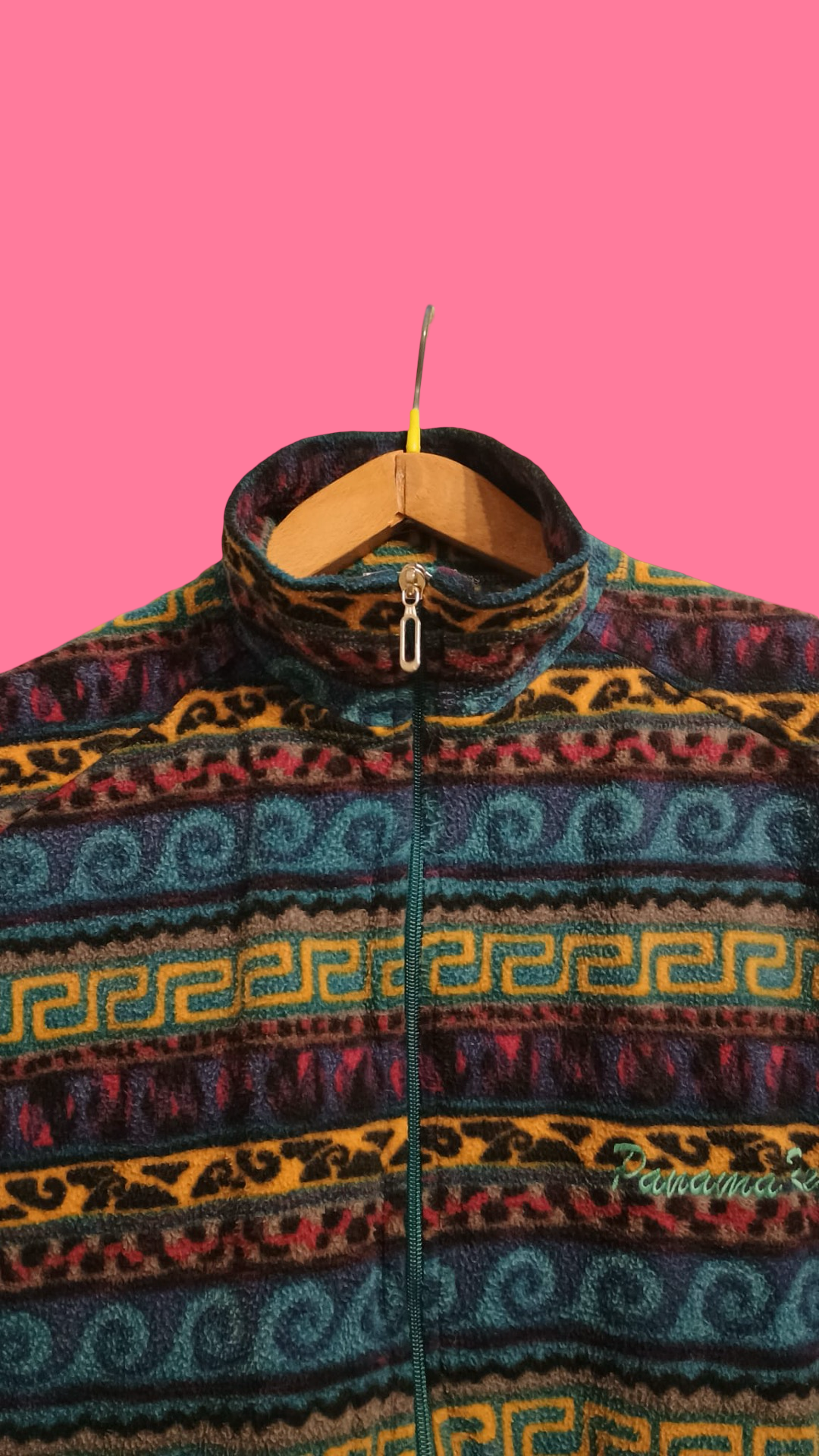 Vintage Multicolor Fantasy 90's Fleece Gilet Unisex Size L