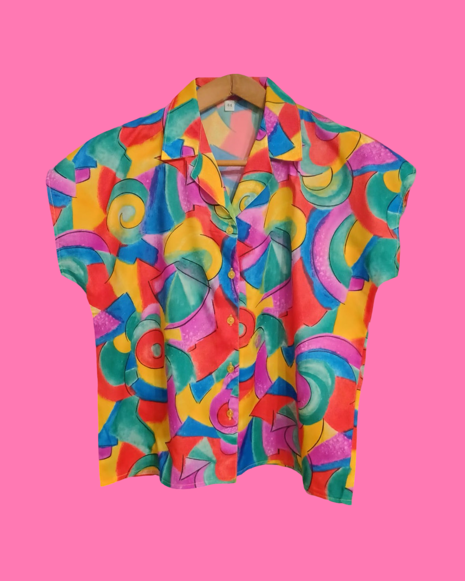 Vintage Multicolor Fantasy 90's Spring Shirt Woman Size S