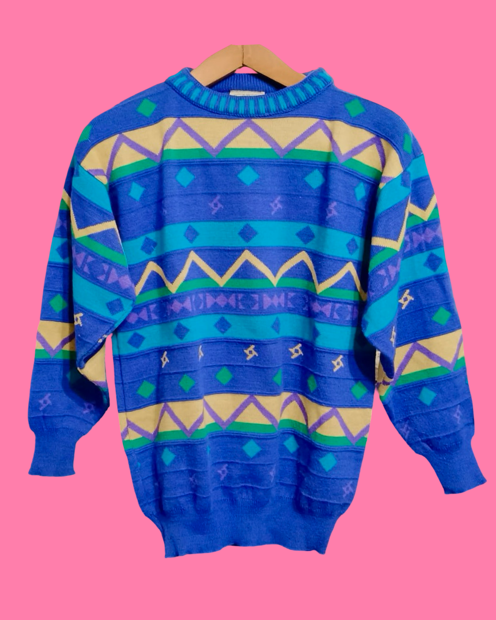 Vintage Multicolor Fantasy 90's Sweater Woman Size M