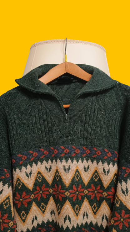 Maglione Vintage Multicolor A Fantasia Anni 90 Unisex Size L