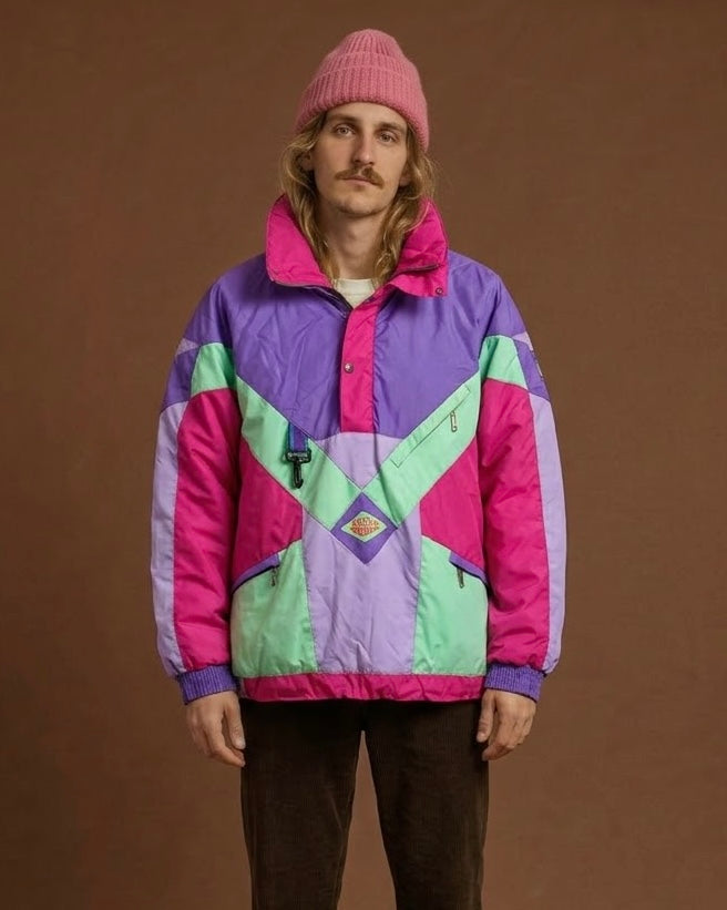 Vintage Multicolor Fantasy 90's Rare Snow Jacket Unisex Size L