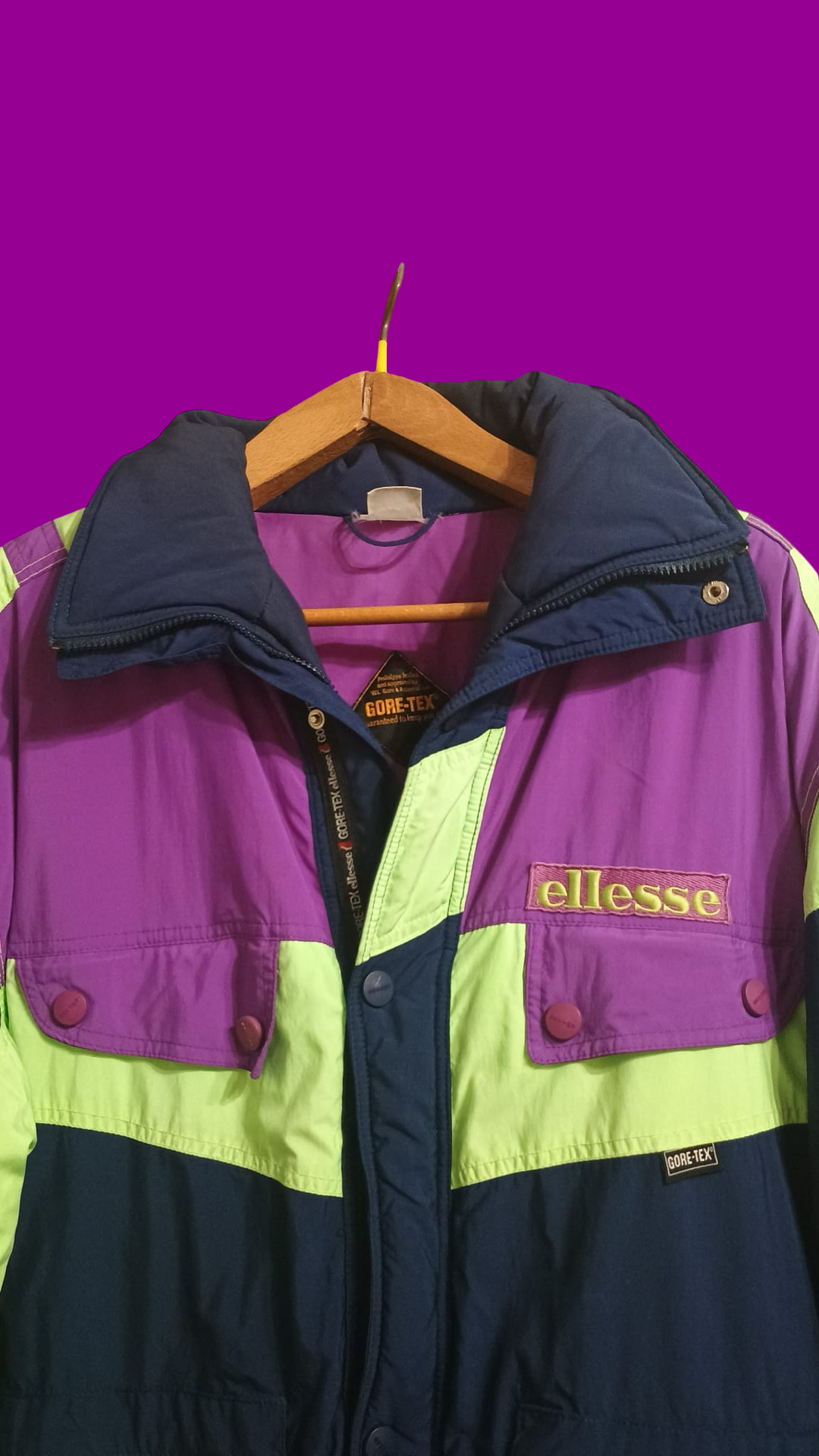 Vintage Multicolor Fantasy 90's Ellesse Snow Jacket Unisex Size XL