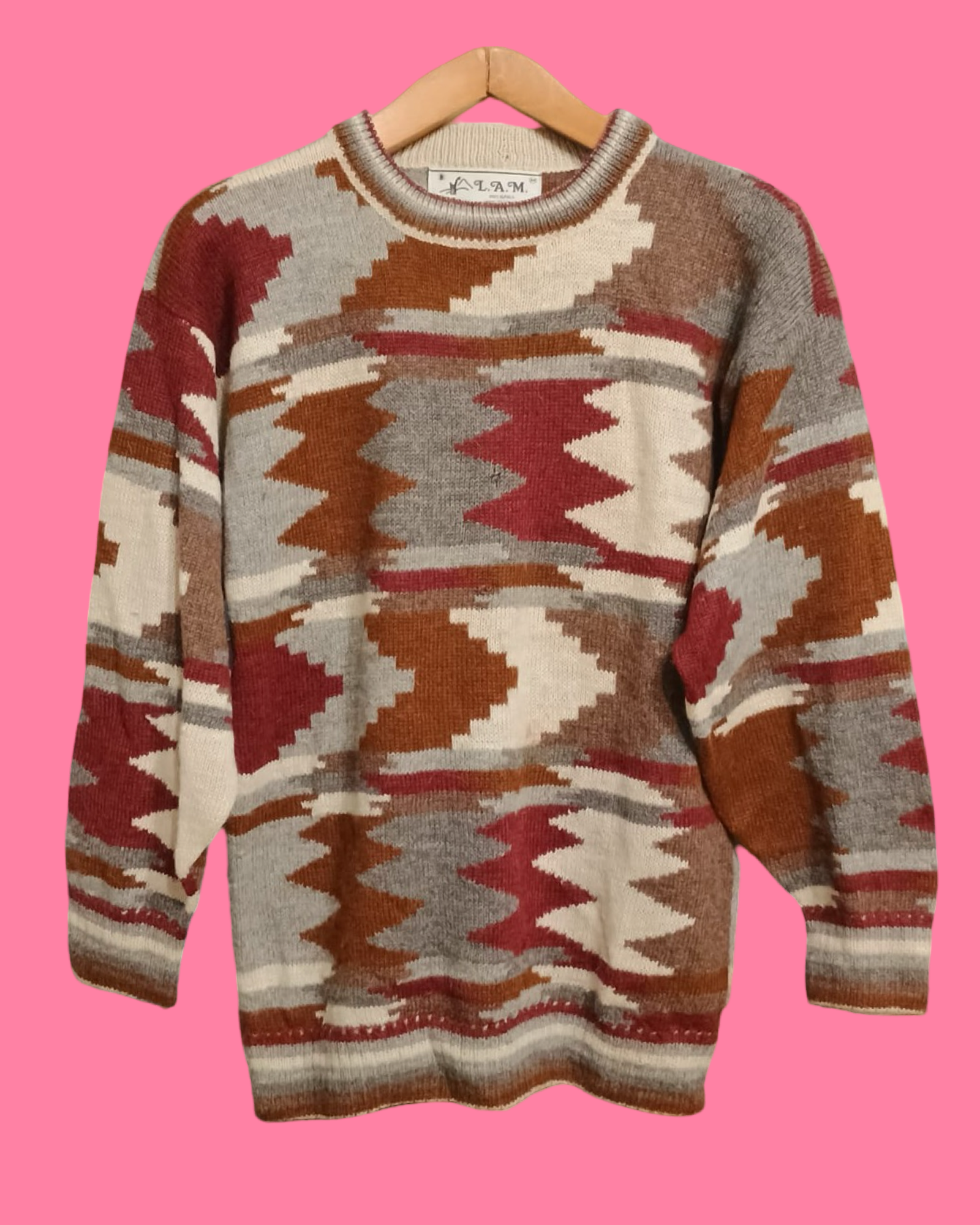 Vintage Multicolor Fantasy 90's Sweater Unisex Size L