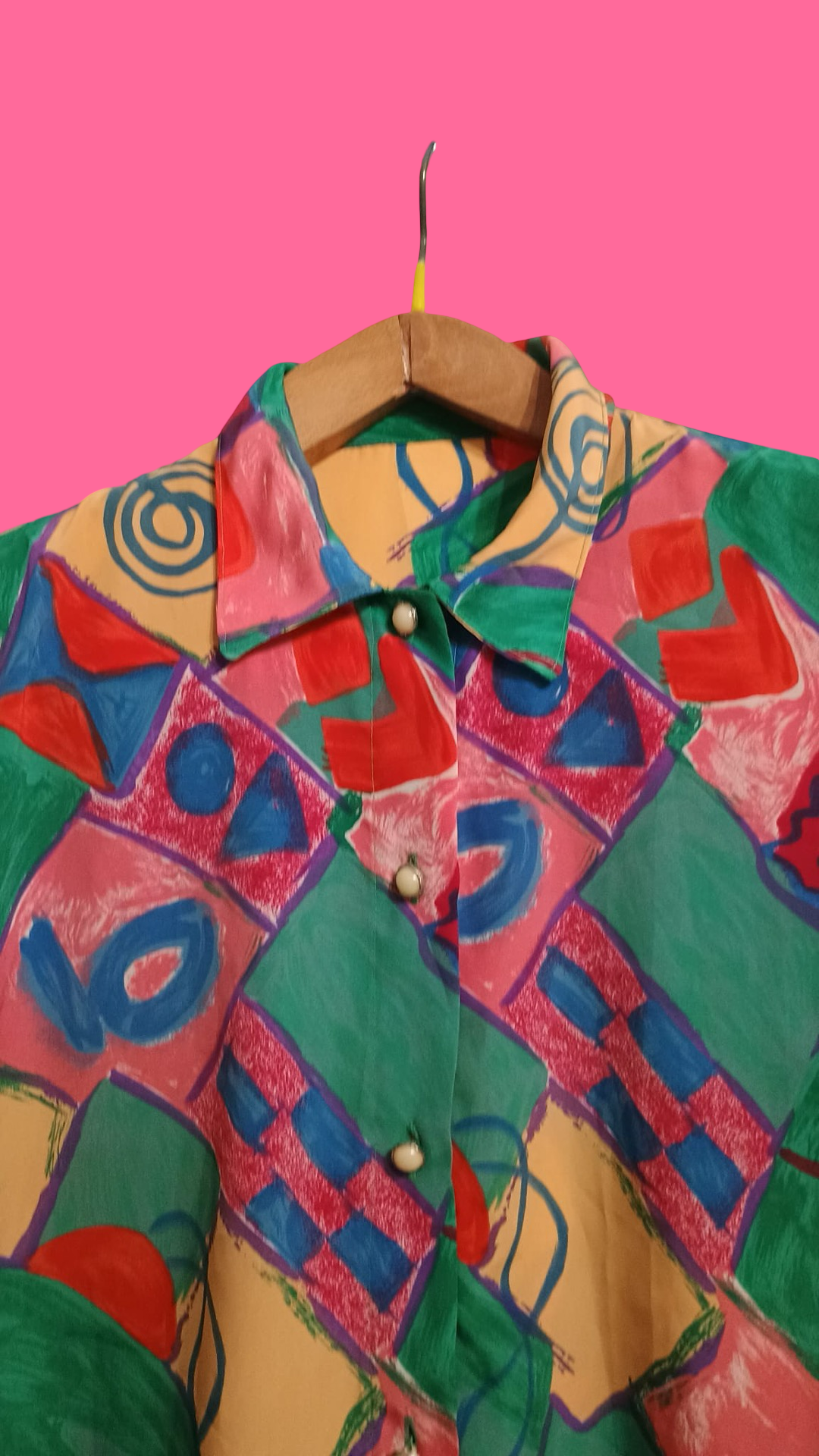 Vintage Multicolor Fantasy 90's Shirt Woman Size L