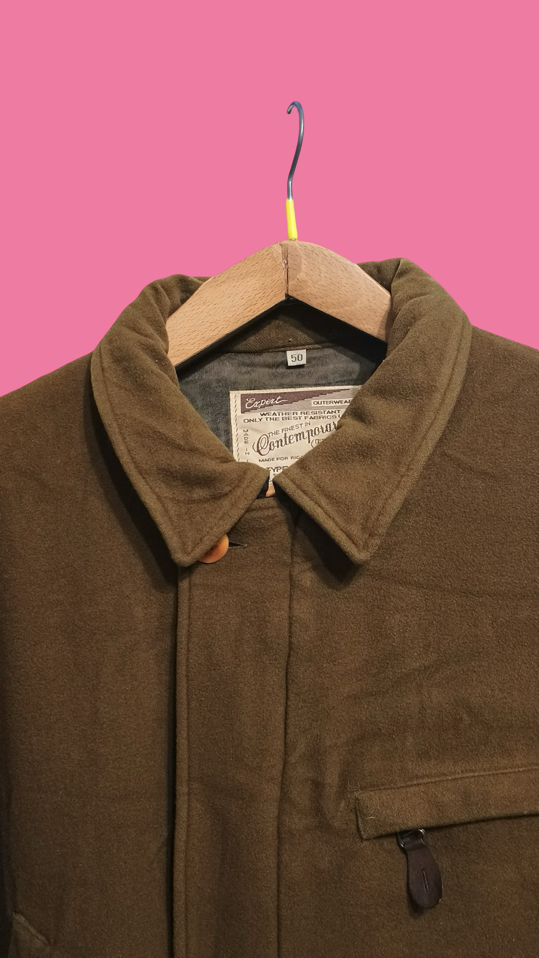 Vintage Green Fantasy 90's Wool Coat Unisex Size M