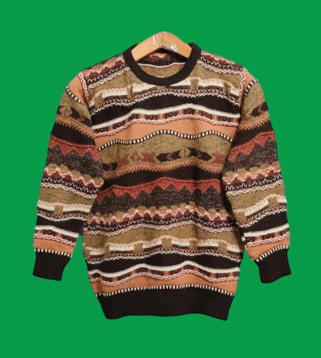 Maglione Vintage Multicolor A Fantasia Anni 90 Unisex Size S