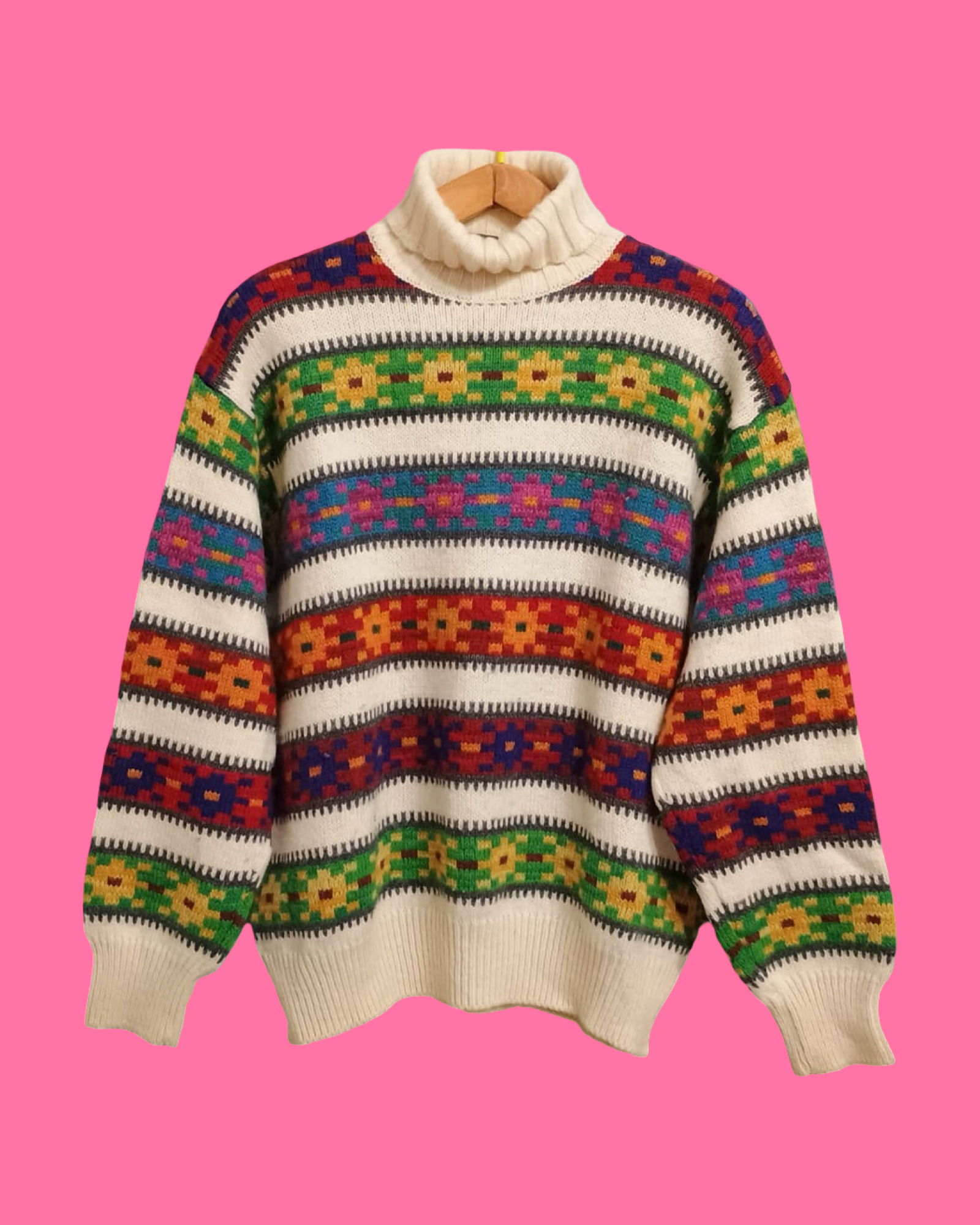 Vintage Multicolor Fantasy 90's Sweater Unisex Size M