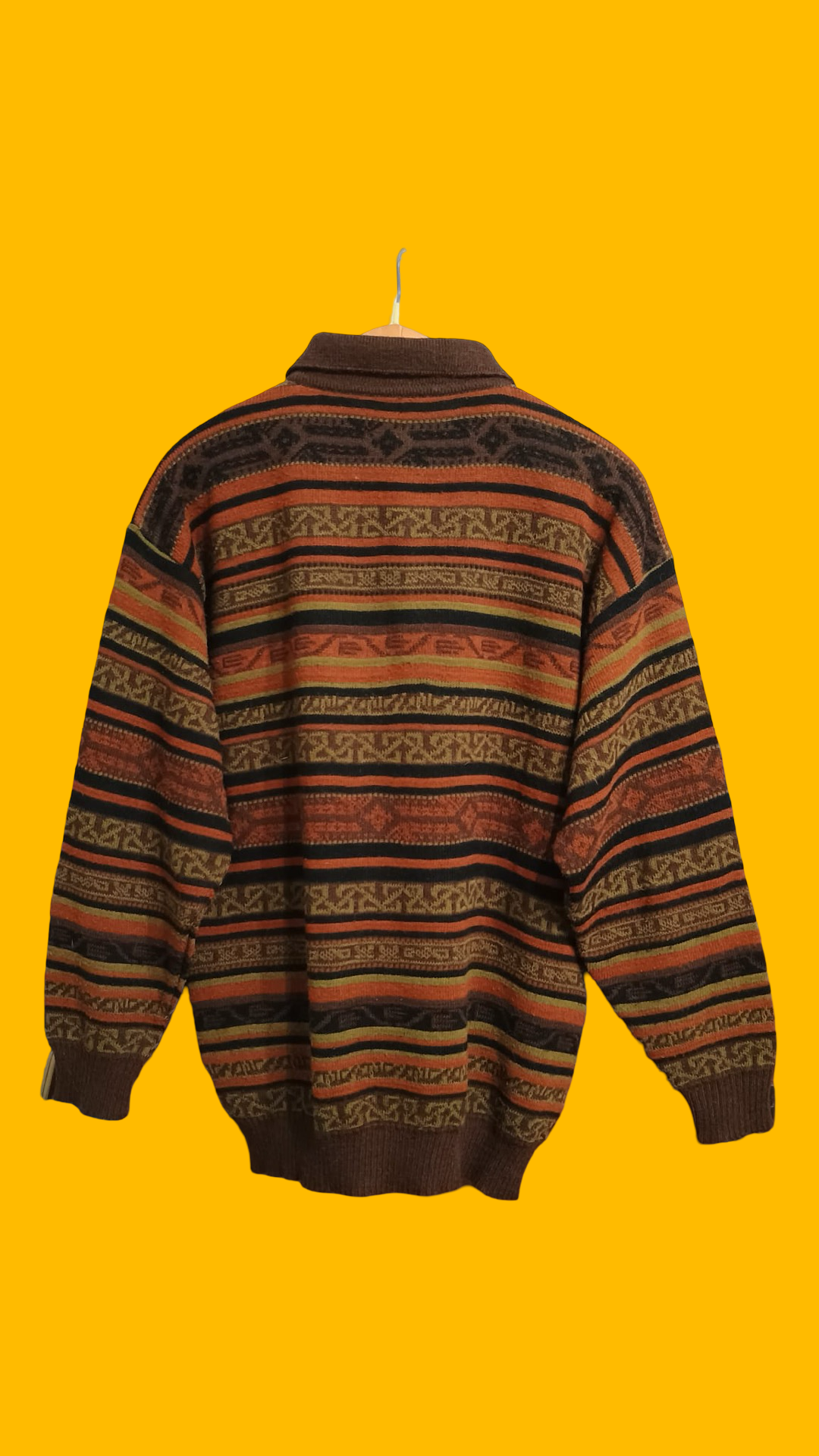 Vintage Multicolor Fantasy 90's Wool Sweater Unisex Size L