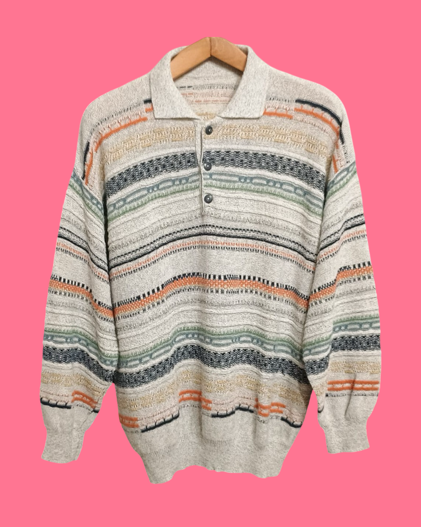 Vintage Multicolor Fantasy 90's Sweater Unisex Size L