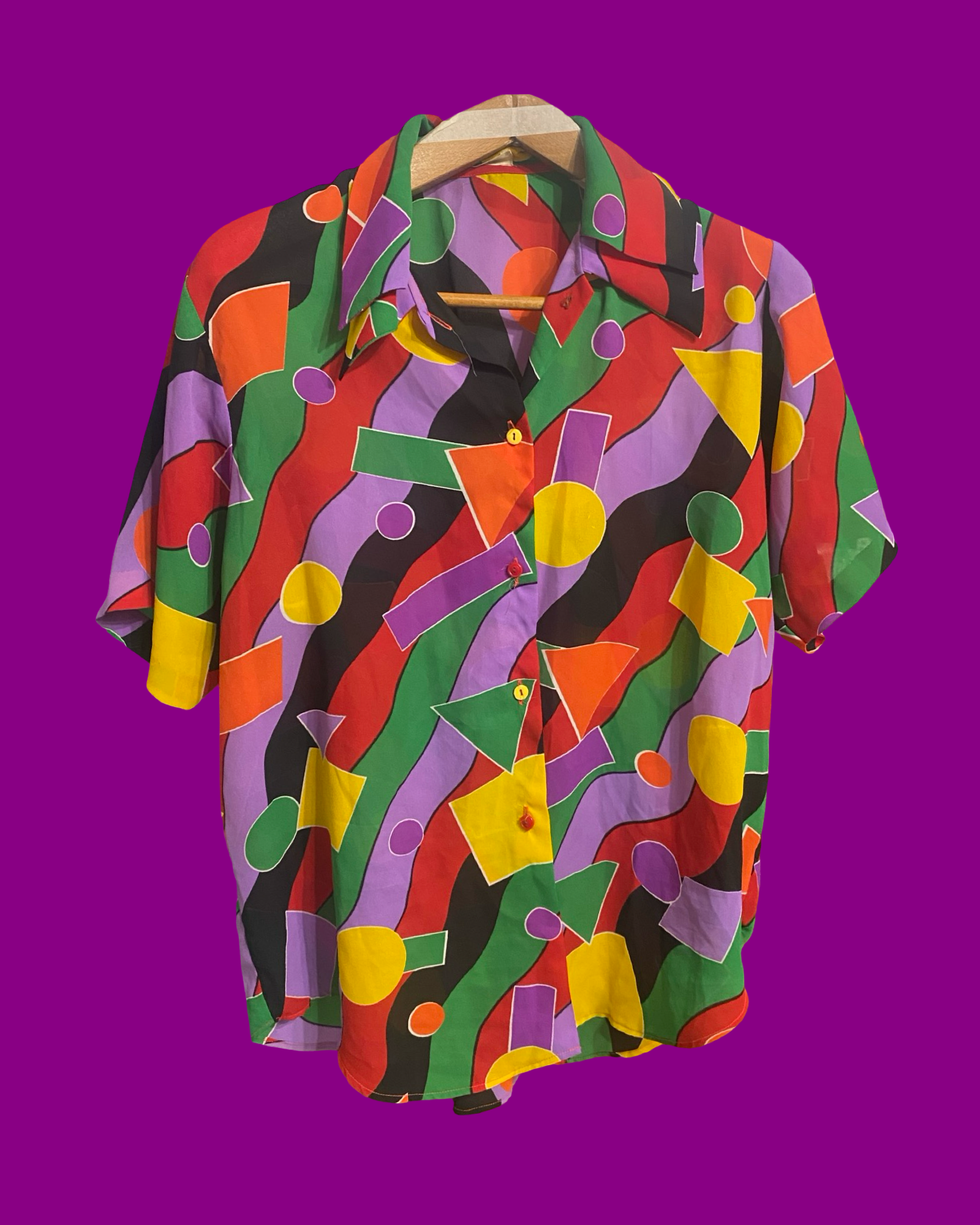 Vintage Multicolor Fantasy 90's Shirt Woman Size L